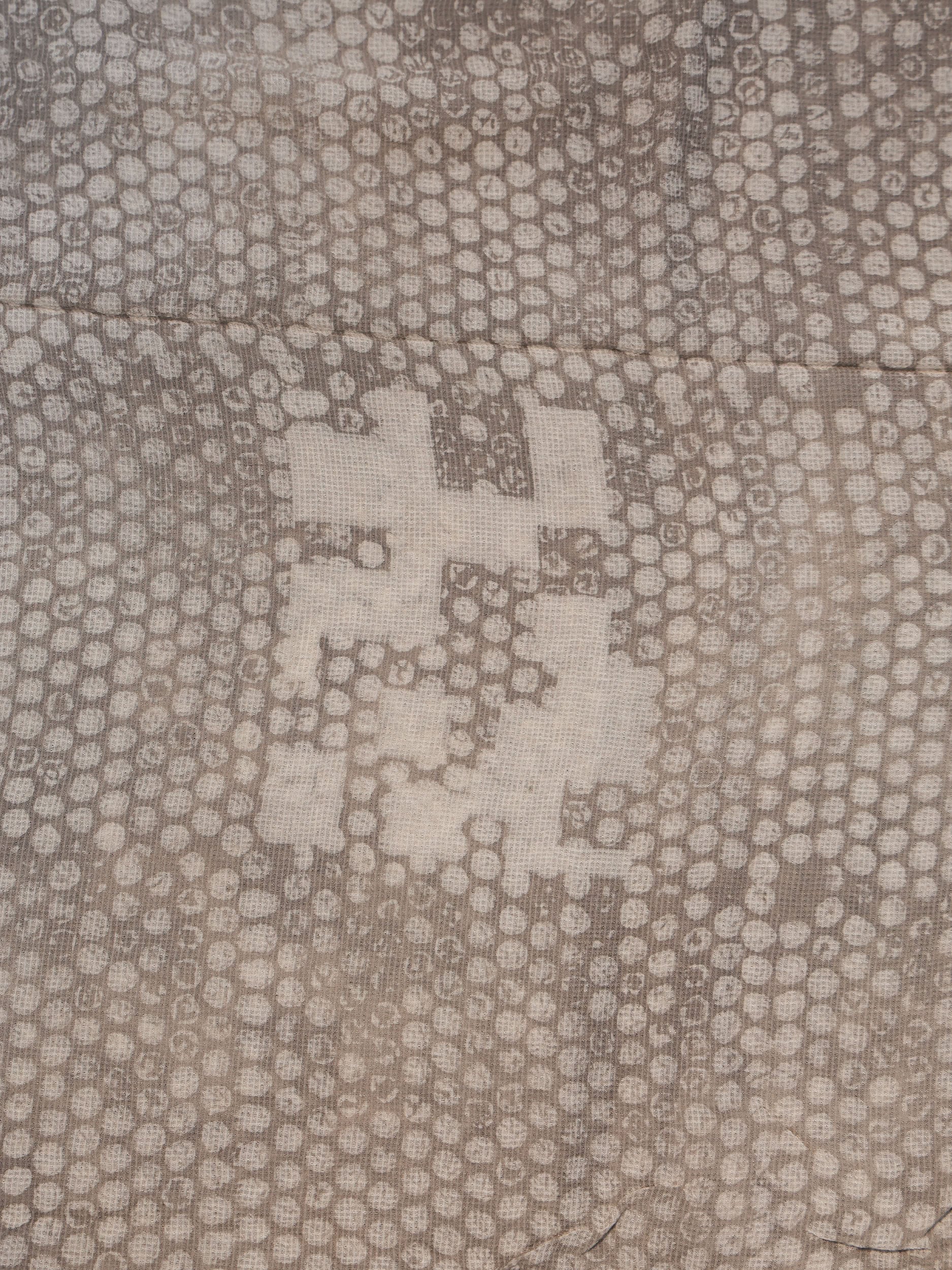 Olive Ajrakh Hand Block Printed Net (Kota) Modal Silk Fabric | Natural Dyes