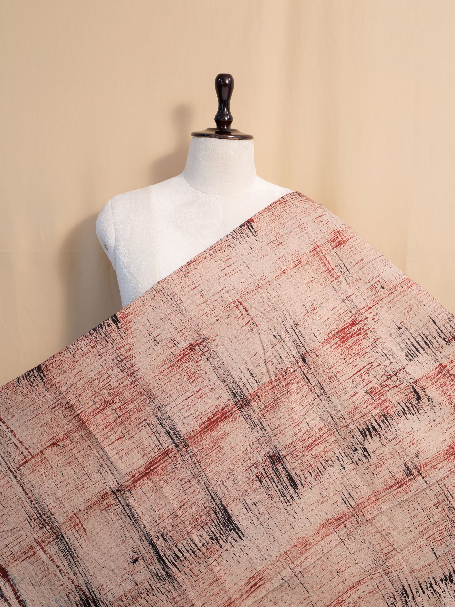 Ajrakh Hand Block Printed Cotton Fabric | Natural Dyes