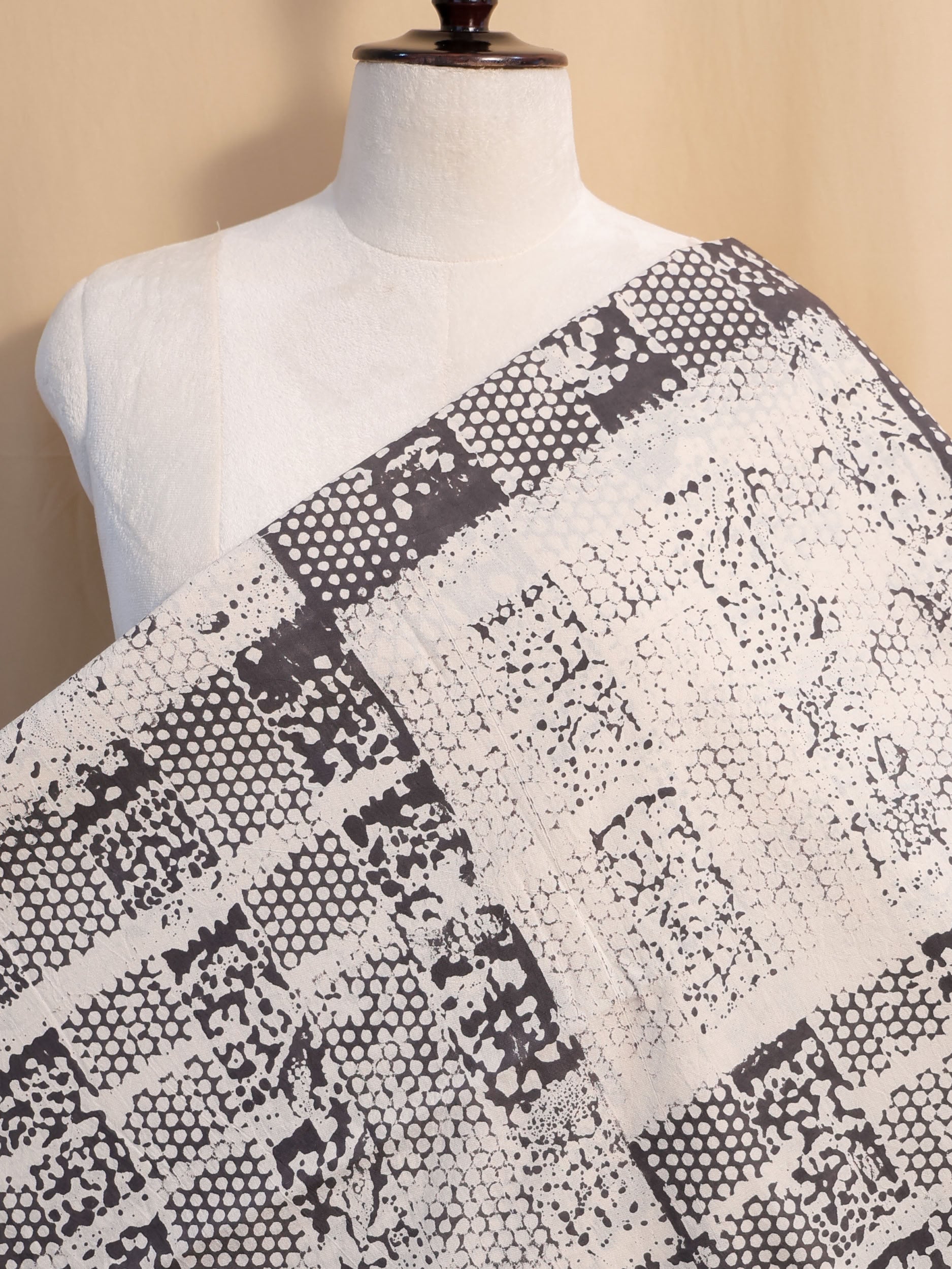 Ajrakh Hand Block Printed Cotton Fabric | Natural Dyes