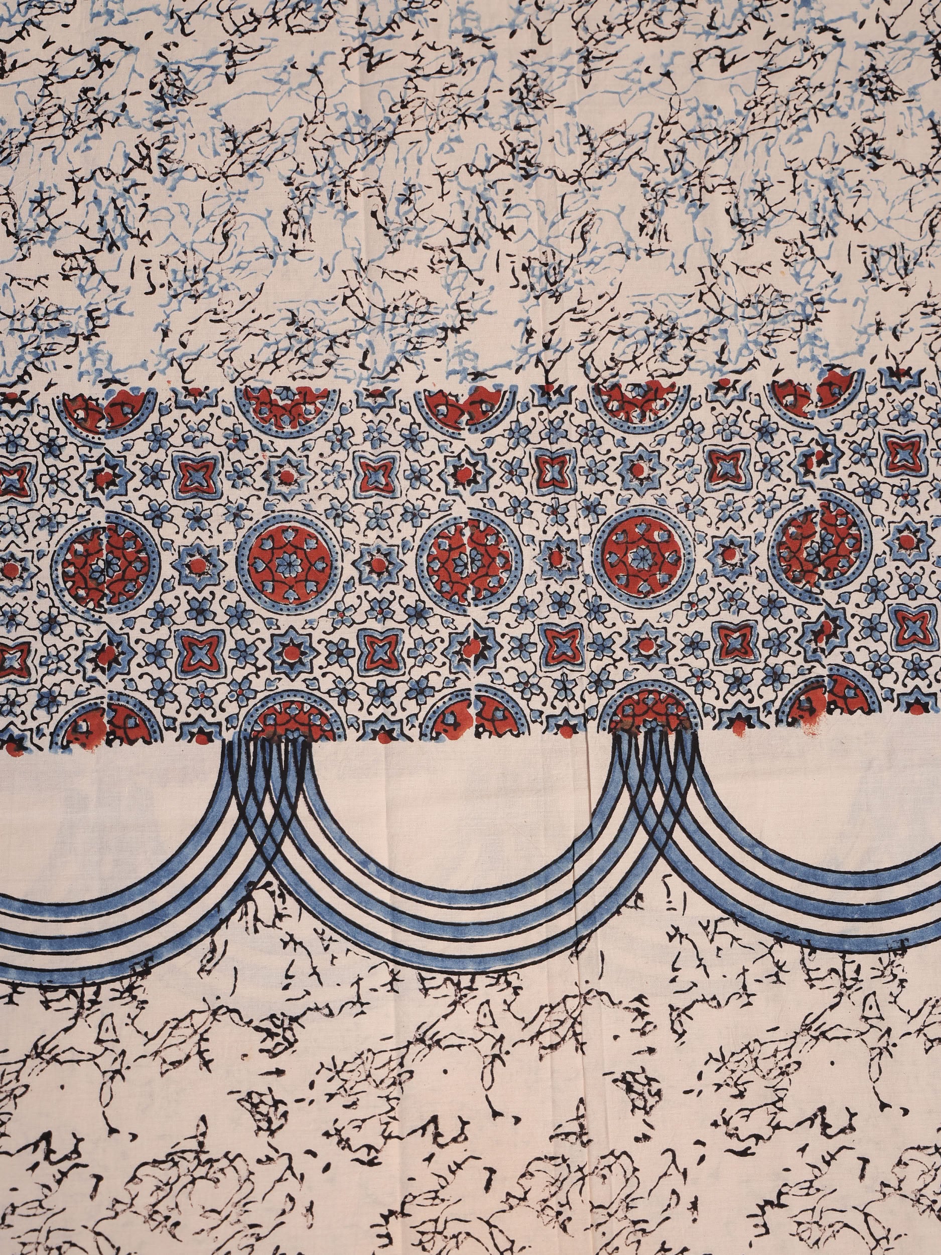 Ajrakh Hand Block Printed Cotton Fabric | Natural Dyes