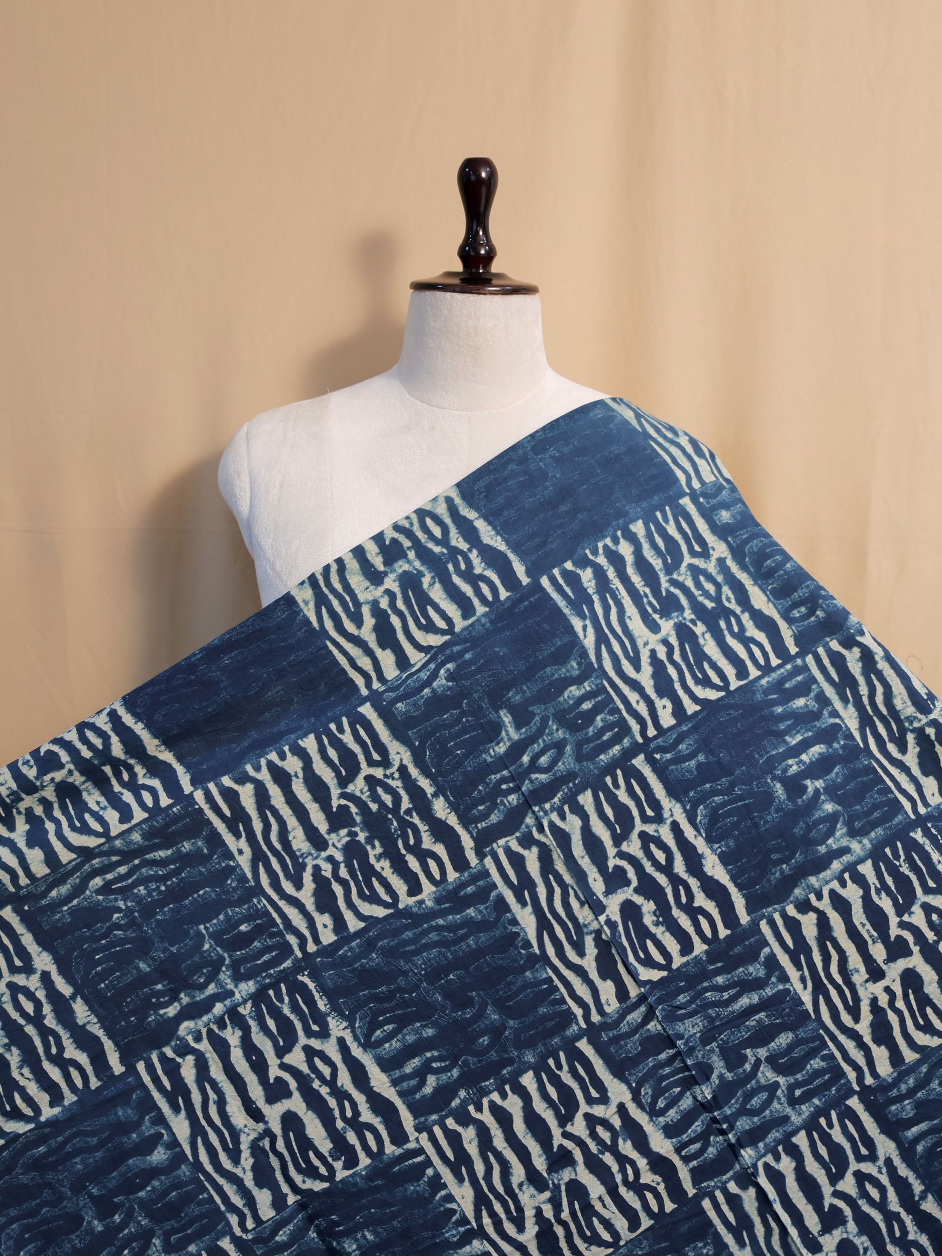 Ajrakh Hand Block Printed Cotton Fabric | Natural Dyes