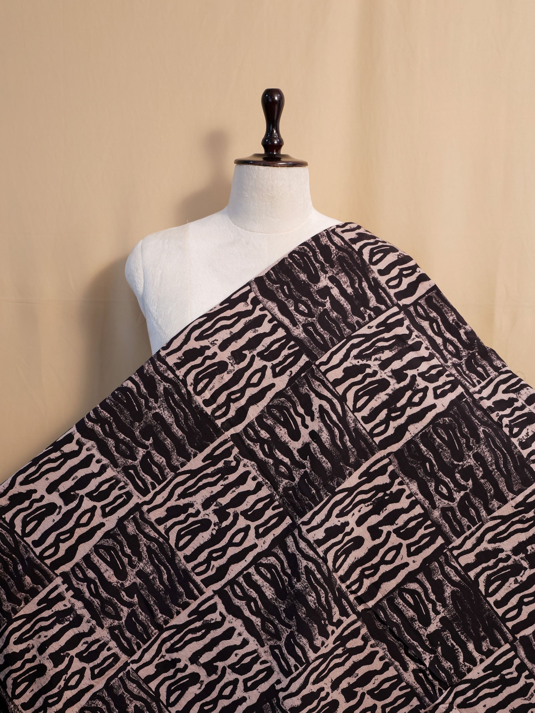 Ajrakh Hand Block Printed Cotton Fabric | Natural Dyes