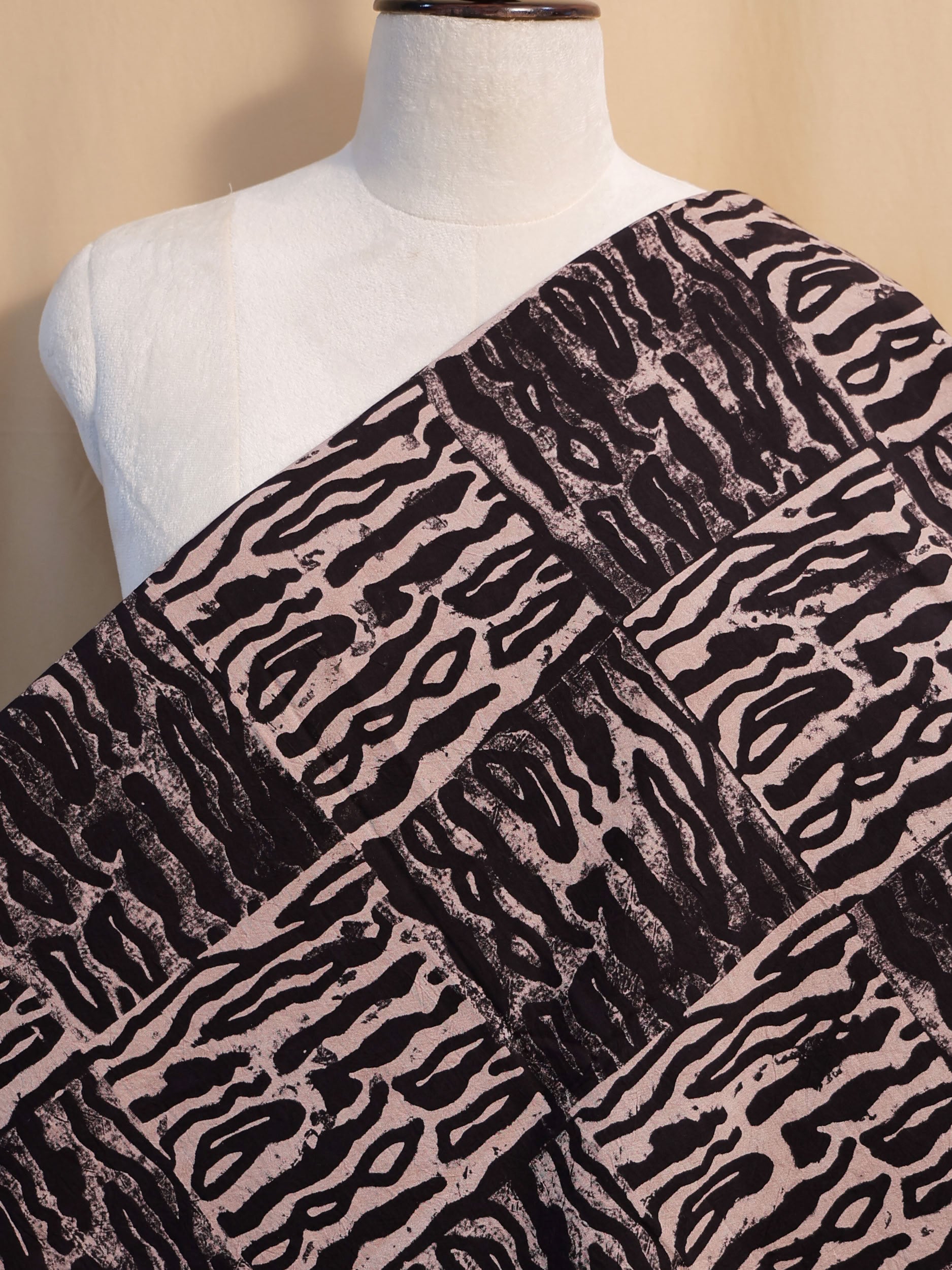 Ajrakh Hand Block Printed Cotton Fabric | Natural Dyes