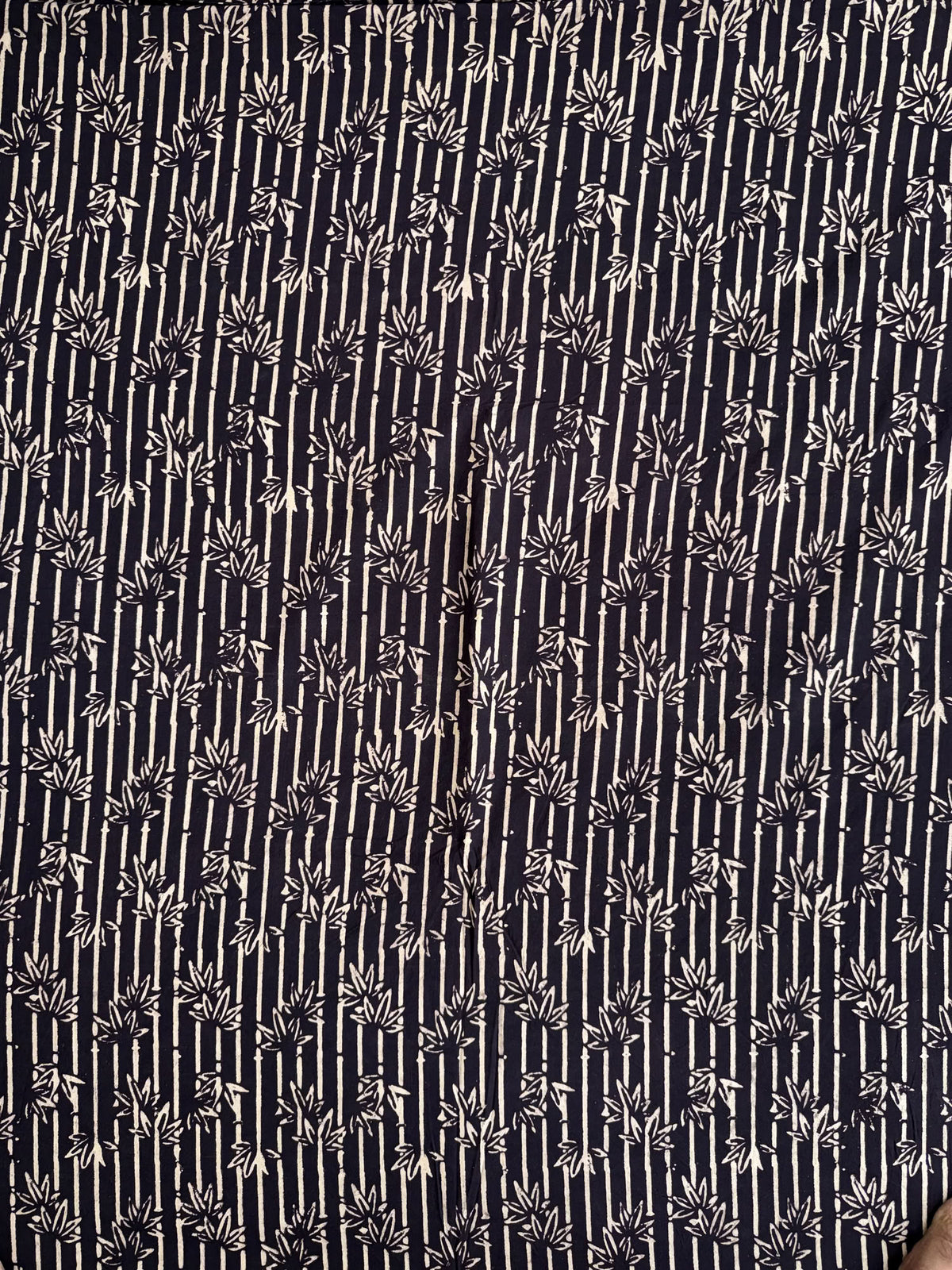 Black Ajrakh Hand Block Printed Cotton Fabric | Natural Dyes