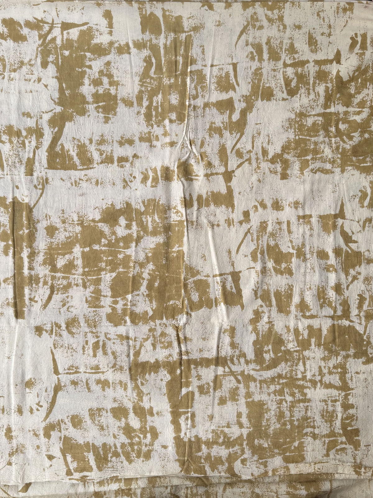 Mustard Yellow Ajrakh Hand Block Printed Cotton Fabric | Natural Dyes