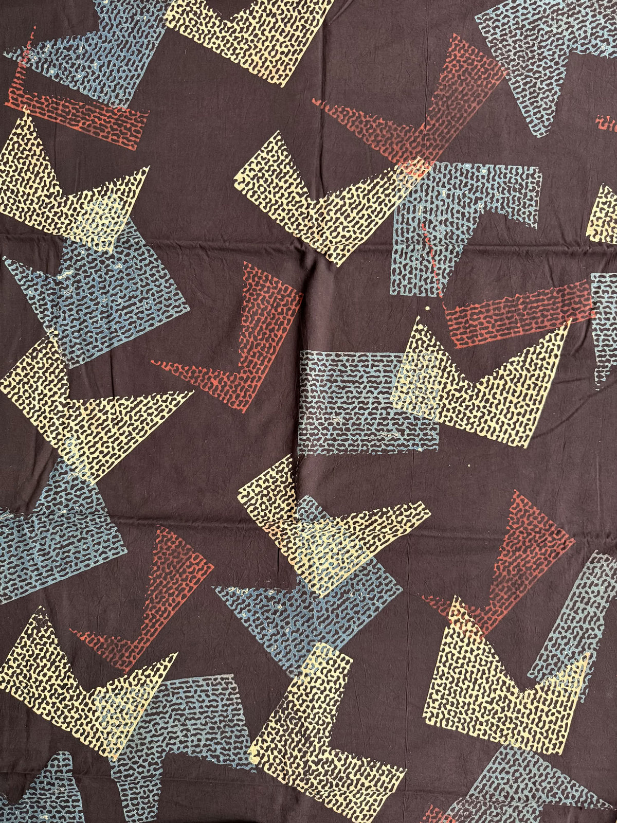 Ajrakh Hand Block Printed Cotton Fabric | Natural Dyes