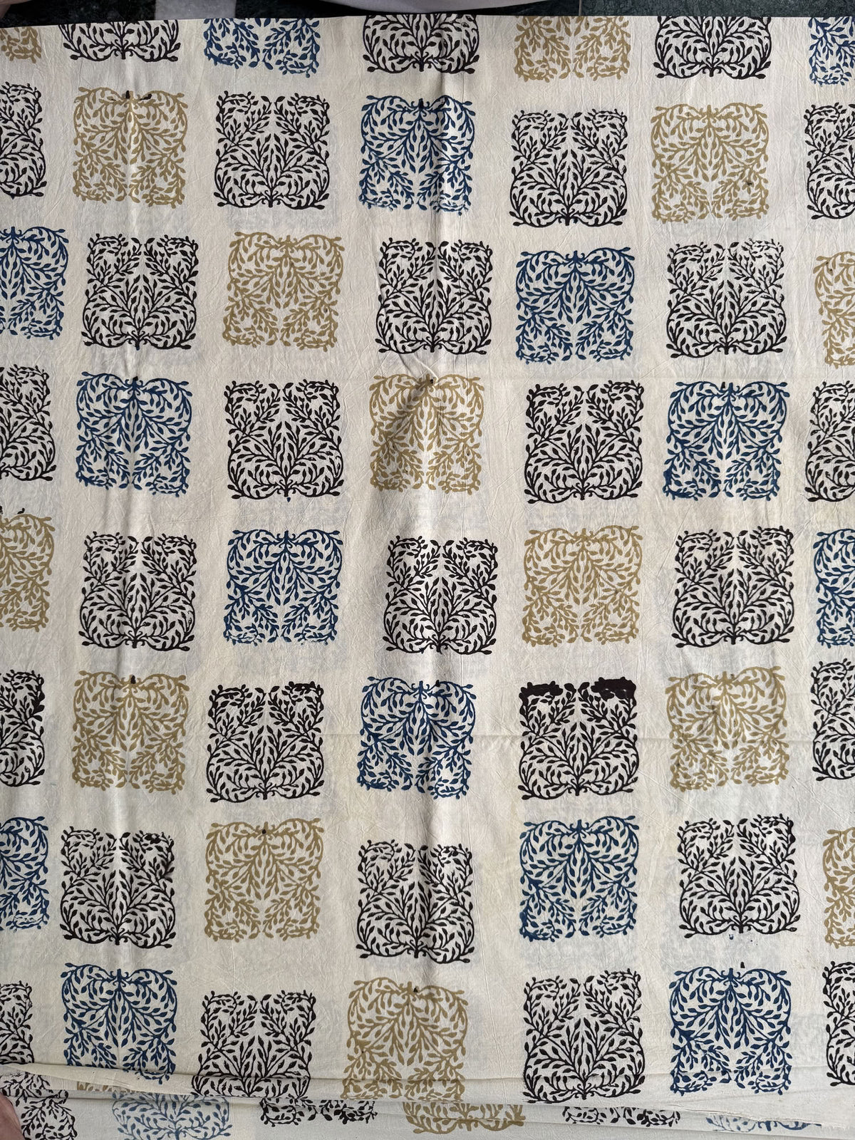 Ajrakh Hand Block Printed Cotton Fabric | Natural Dyes
