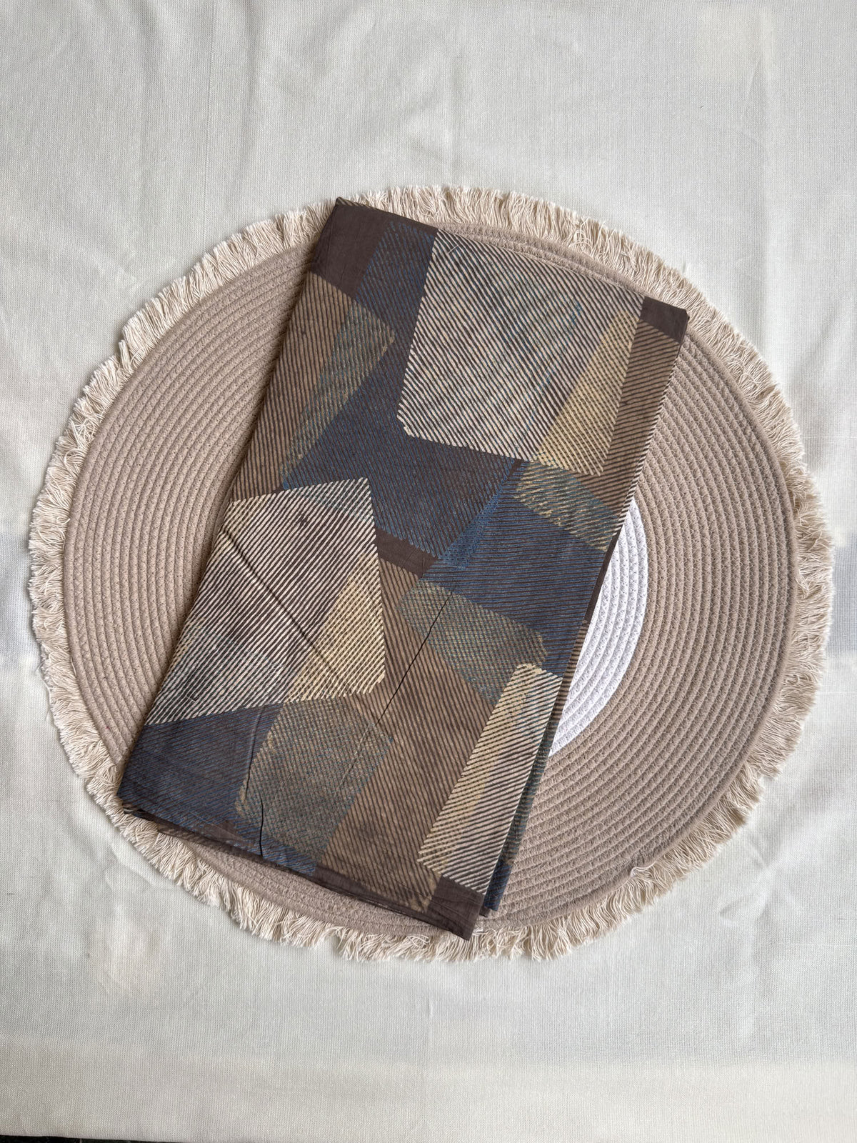 Ajrakh Hand Block Printed Cotton Fabric | Natural Dyes