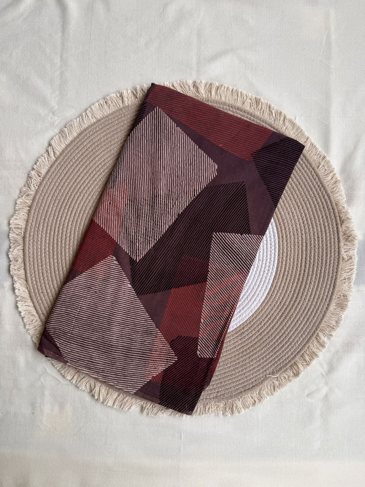 Ajrakh Hand Block Printed Cotton Fabric | Natural Dyes