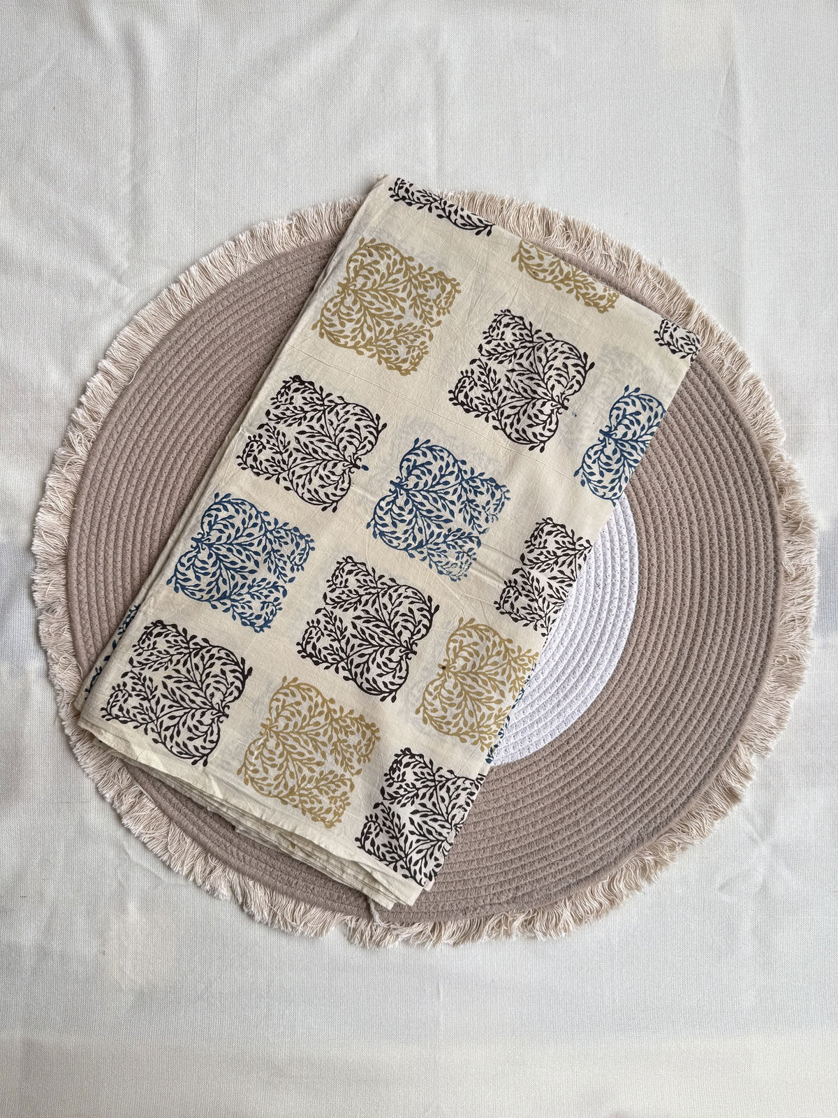 Ajrakh Hand Block Printed Cotton Fabric | Natural Dyes