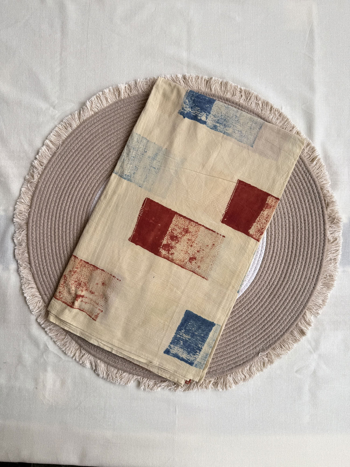 Ajrakh Hand Block Printed Cotton Fabric | Natural Dyes