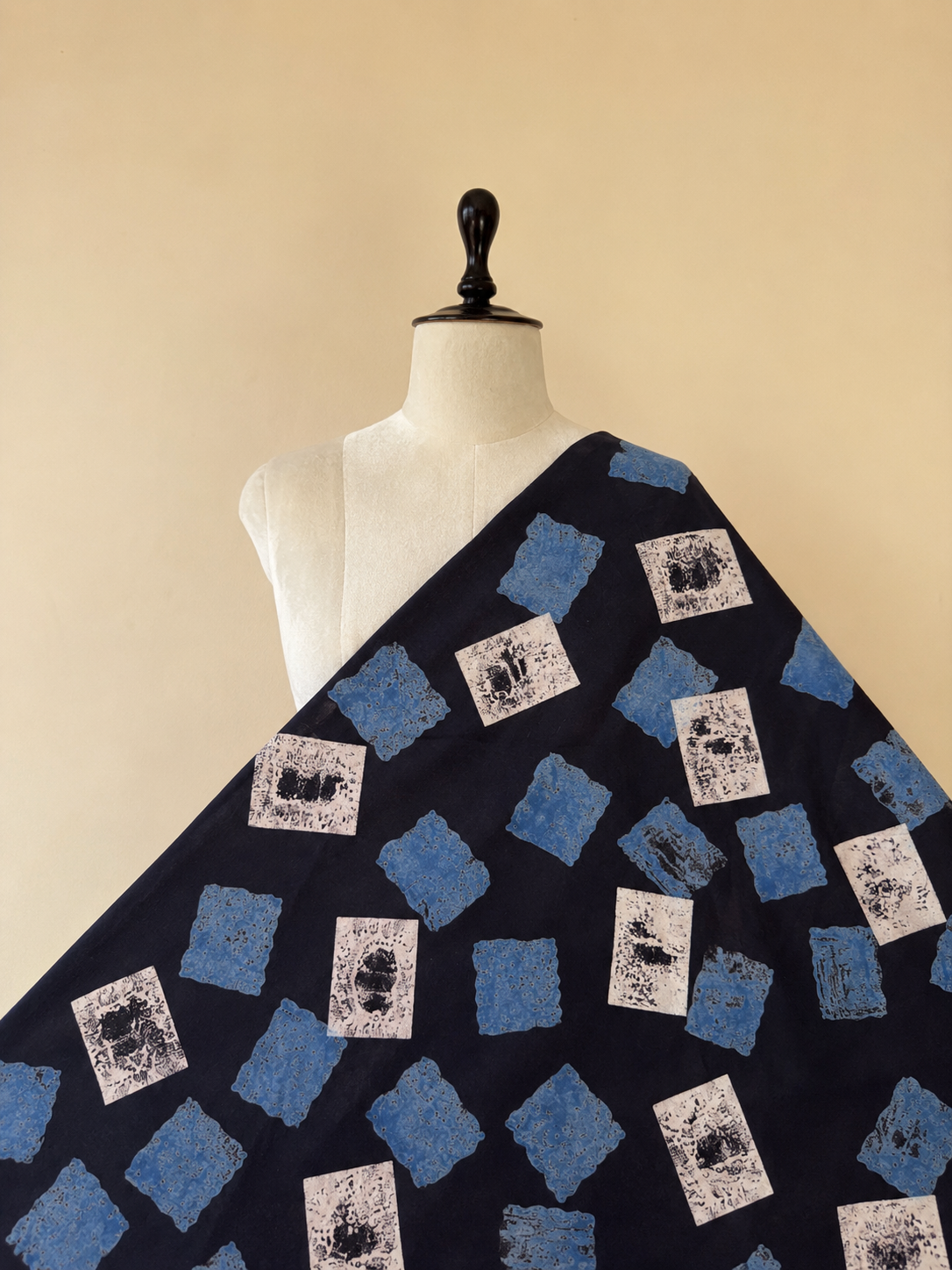 Ajrakh Hand Block Printed Cotton Fabric | Natural Dyes