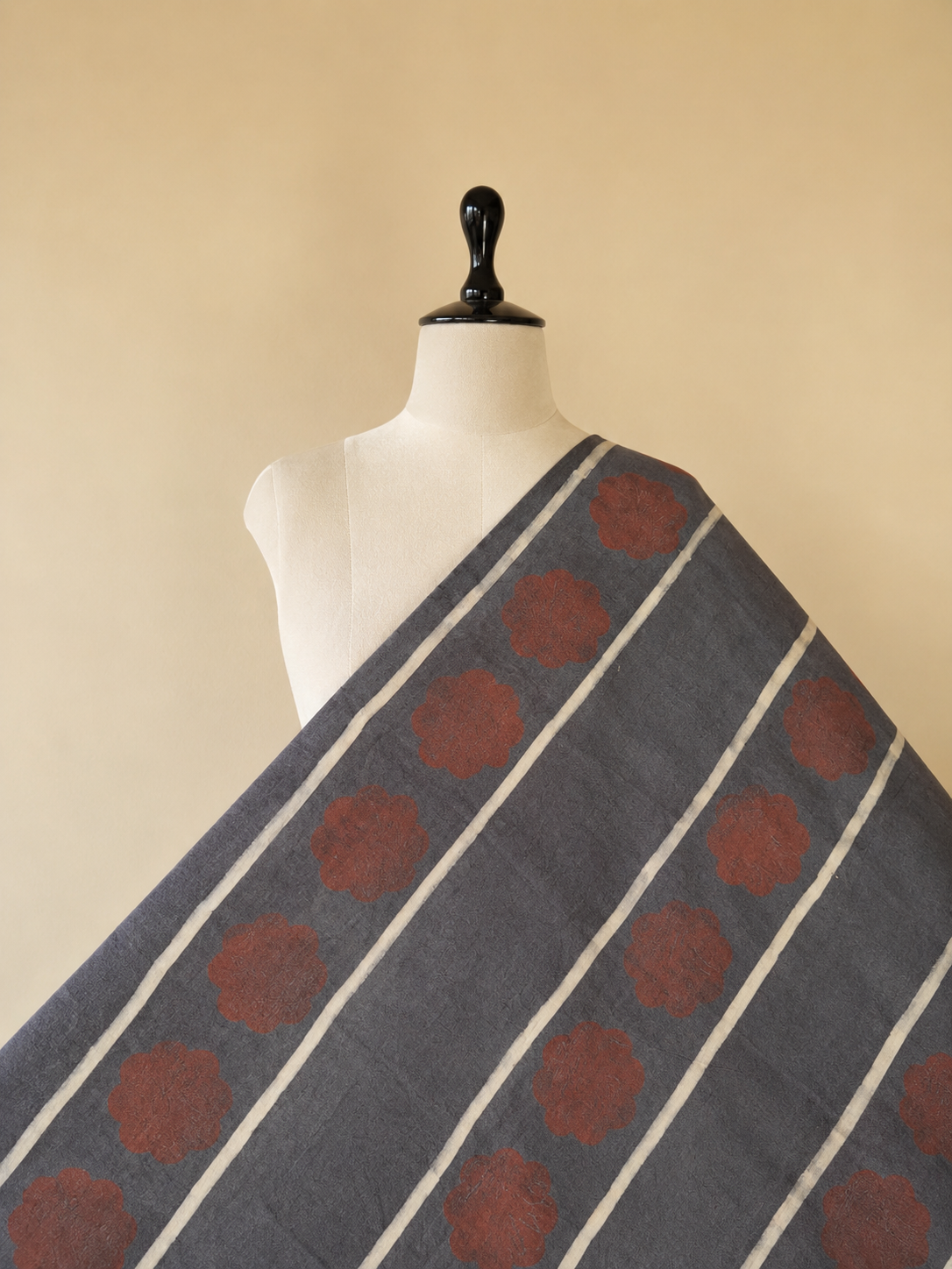 Ajrakh Hand Block Printed Cotton Fabric | Natural Dyes