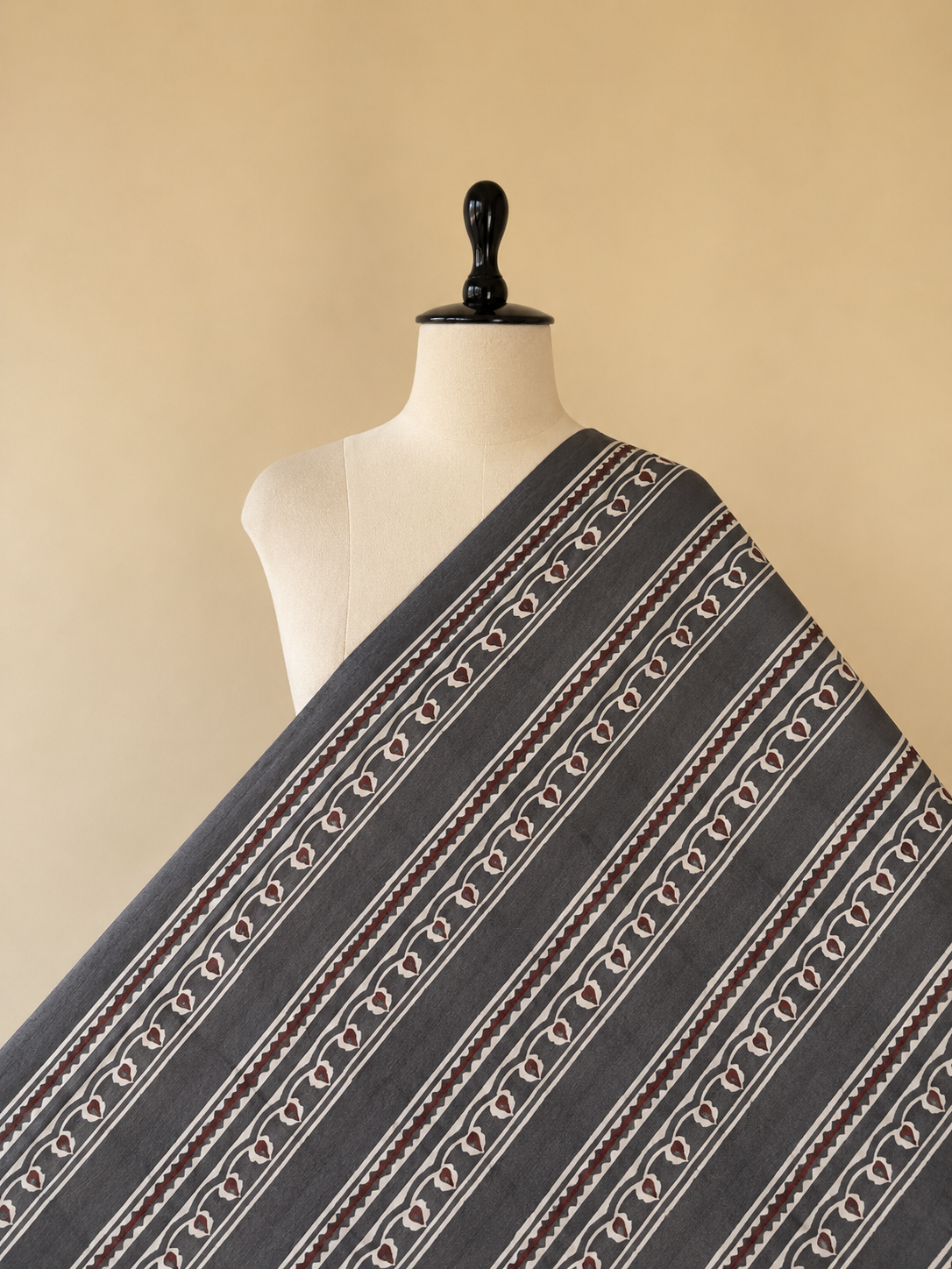 Ajrakh Hand Block Printed Cotton Fabric | Natural Dyes