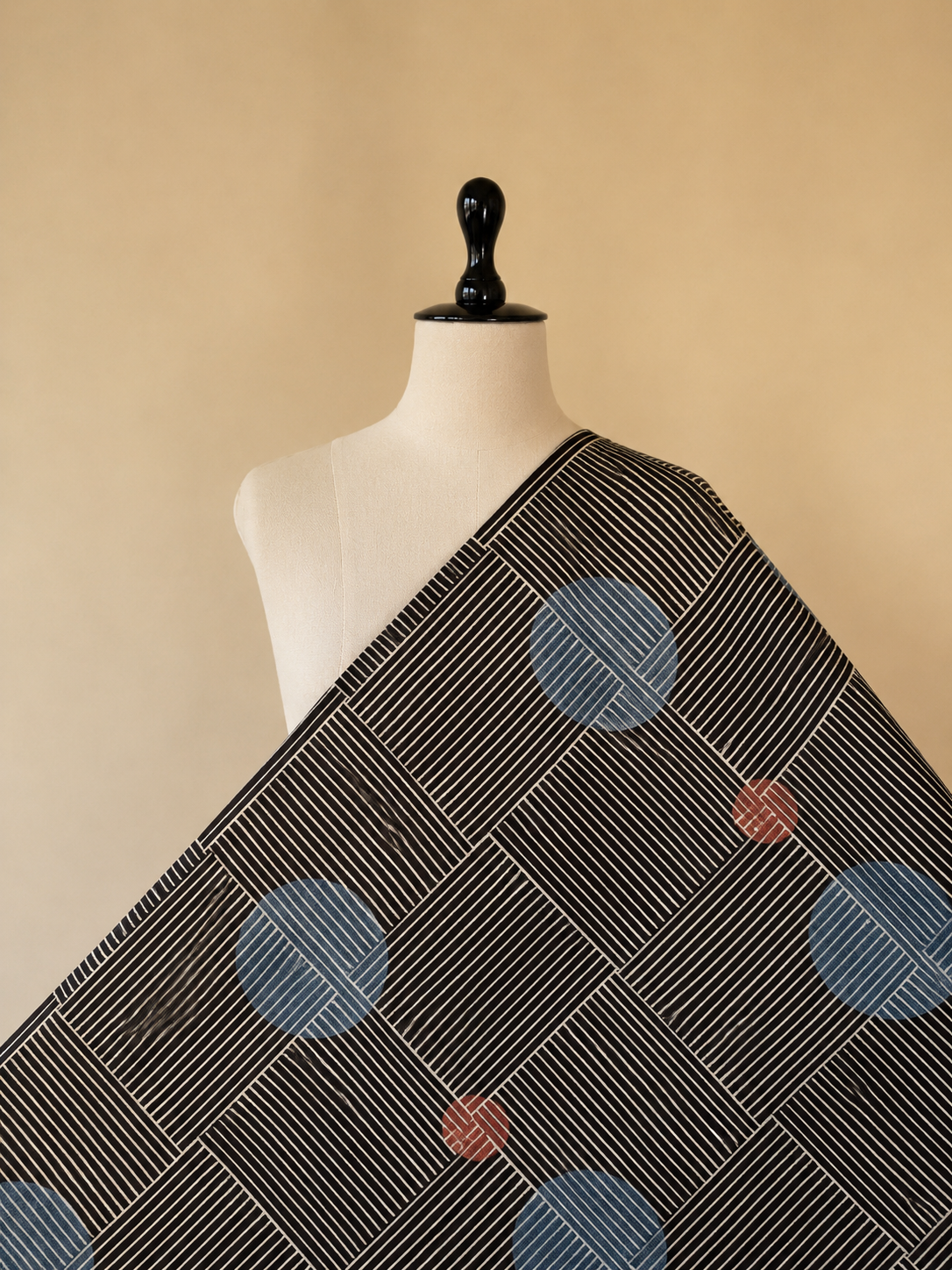 Ajrakh Hand Block Printed Cotton Fabric | Natural Dyes