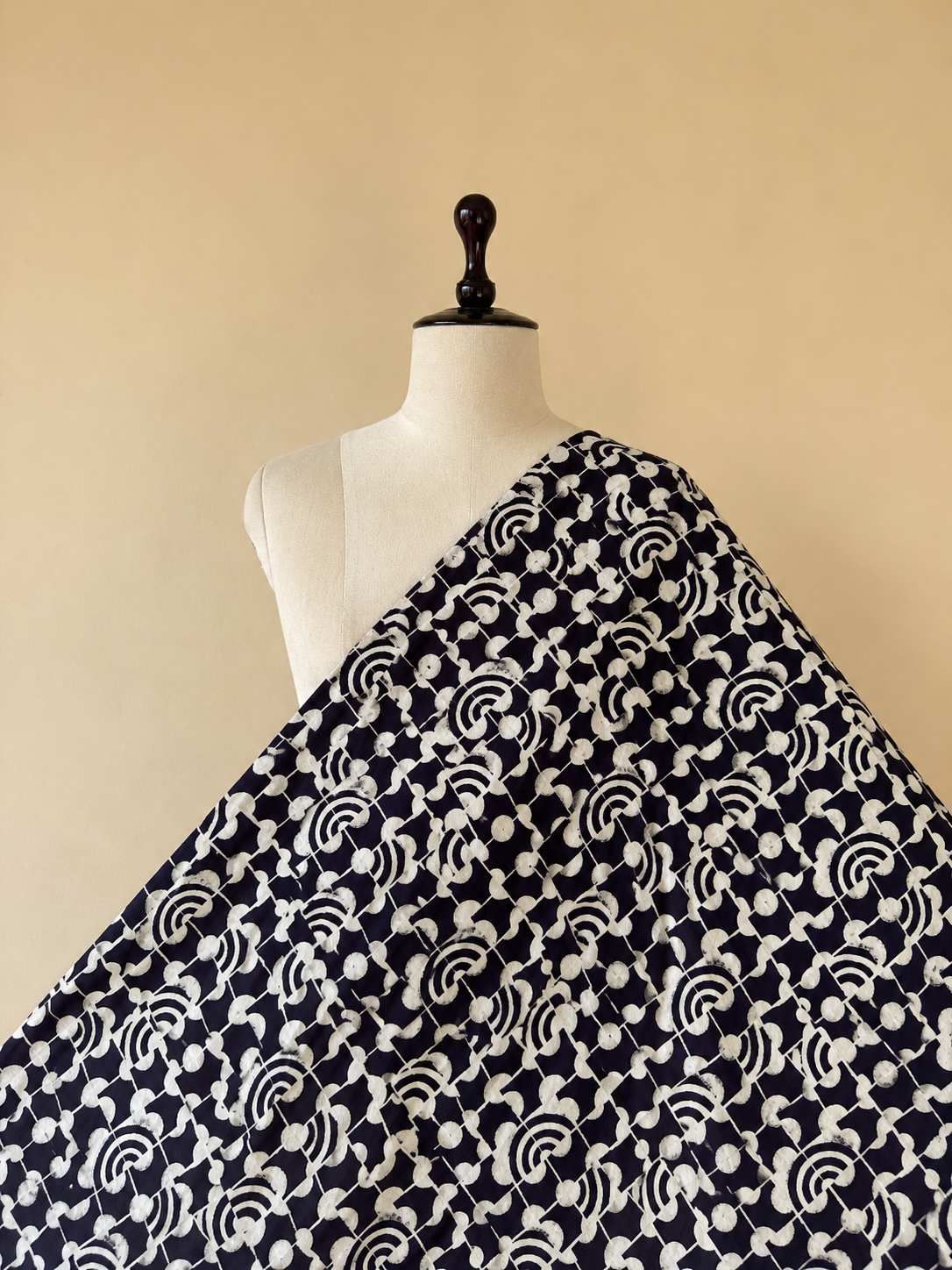 Ajrakh Hand Block Printed Cotton Fabric | Natural Dyes
