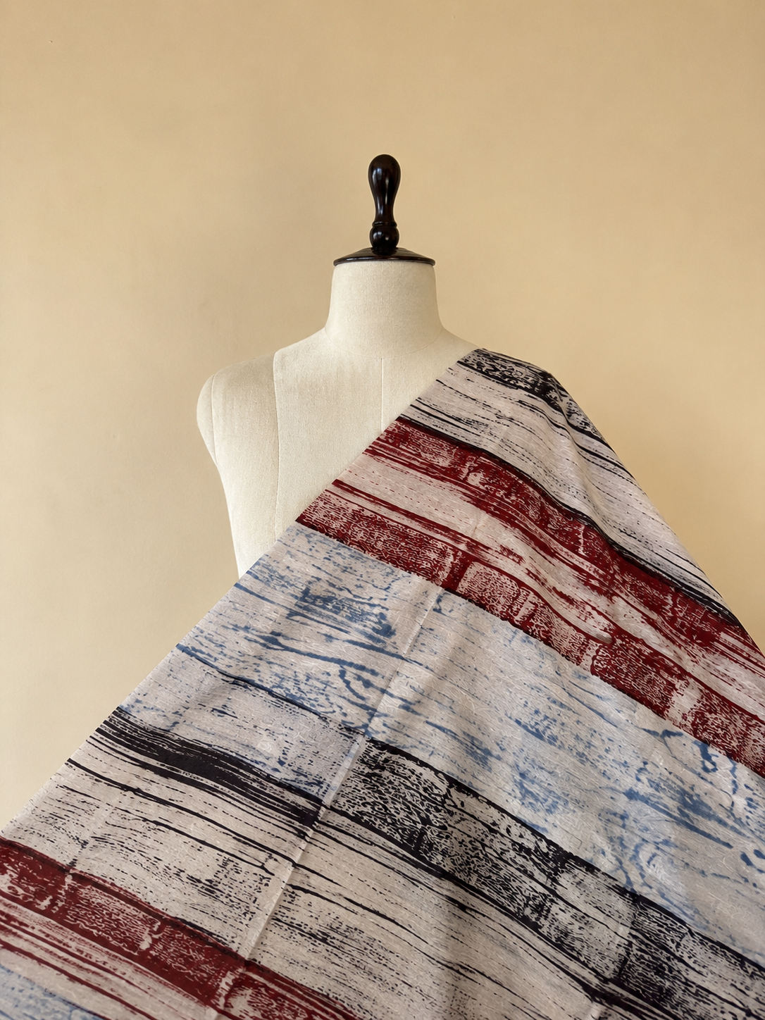 Multicolor Ajrakh Hand Block Print Cotton Fabric | Natural Dyes