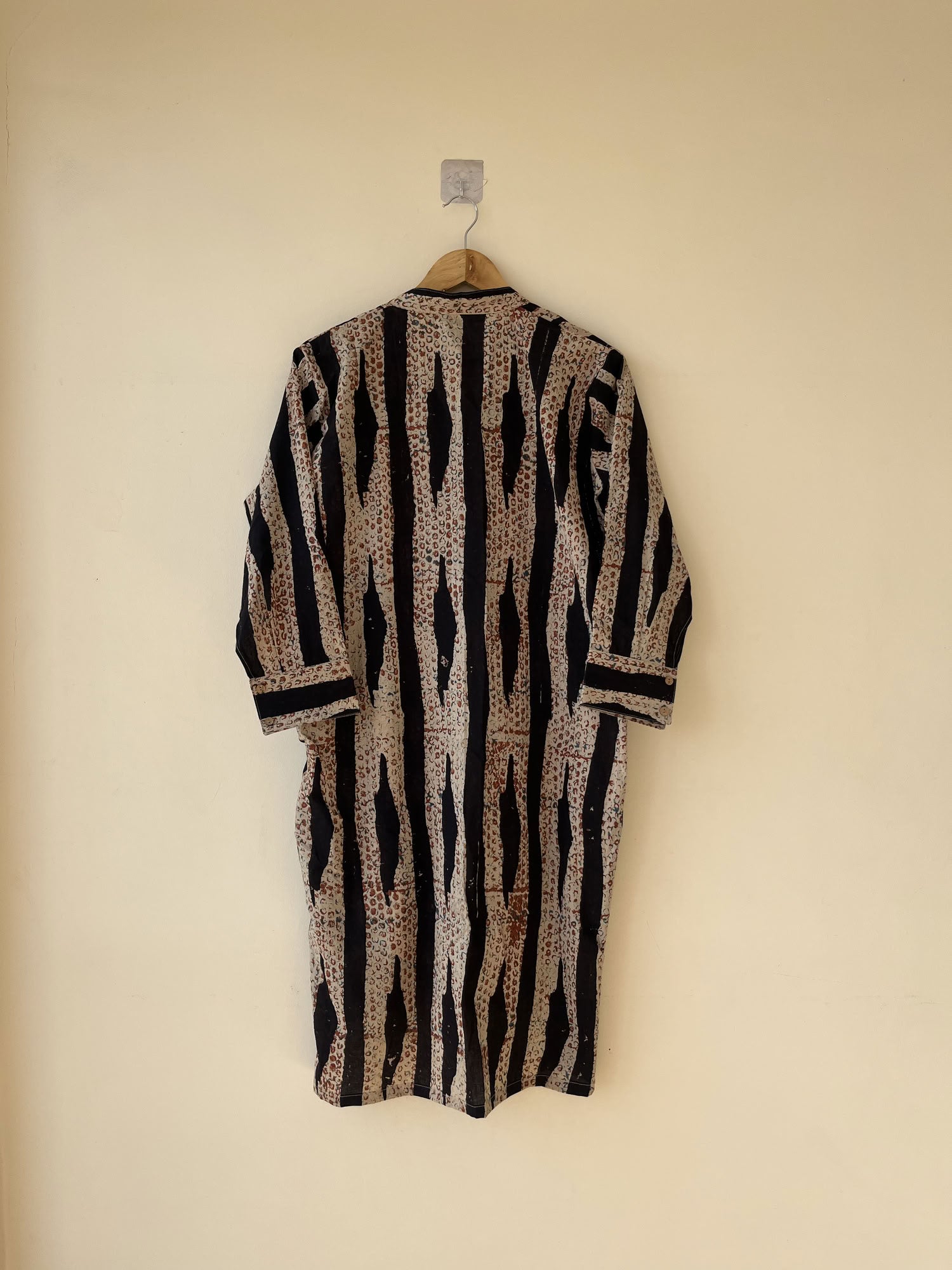 Black Ajrakh Hand Block Printed Cotton Kurtis | Natural Dyes