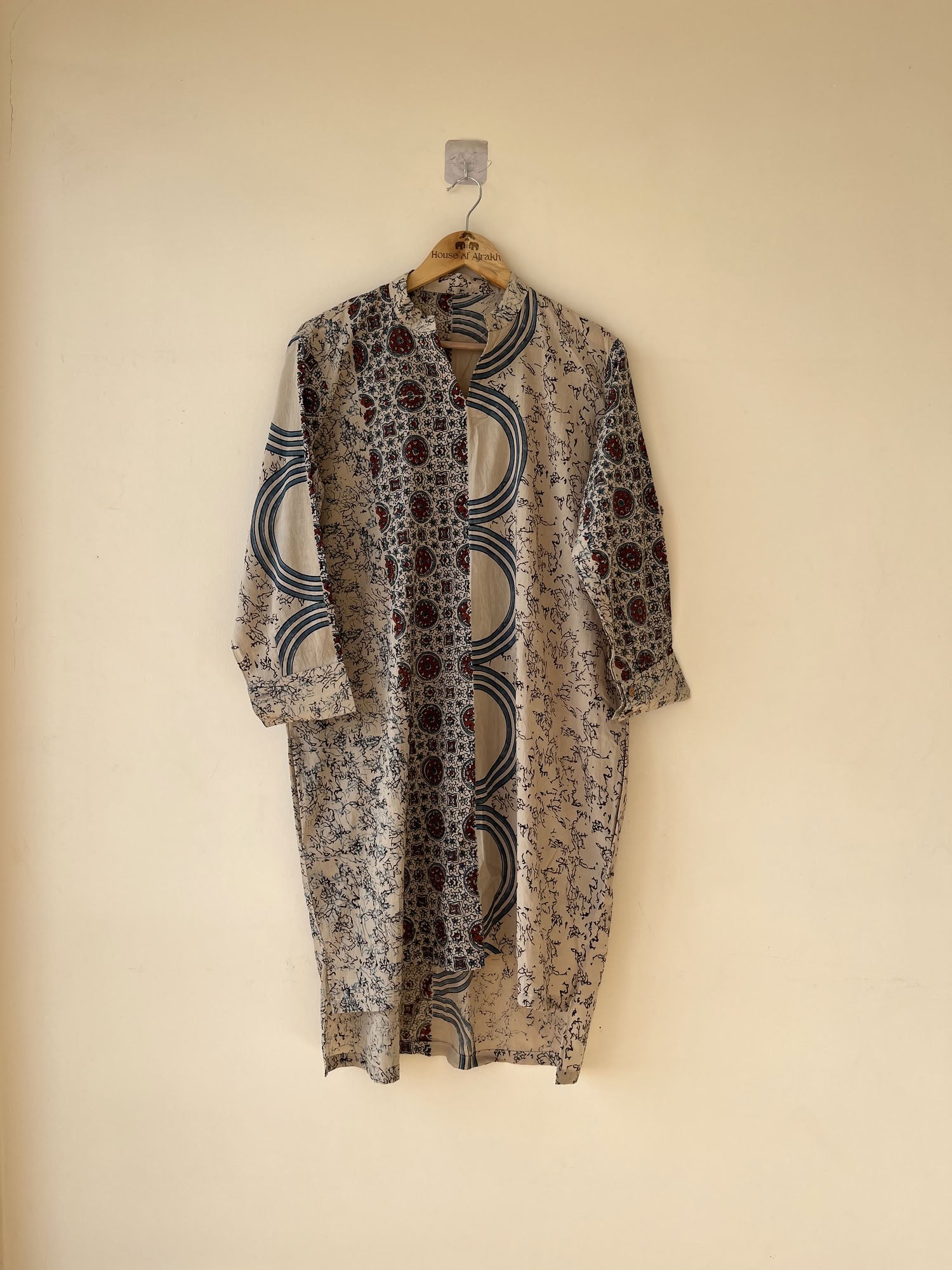 Multicolor Ajrakh Hand Block Printed Cotton Kurtis | Natural Dyes