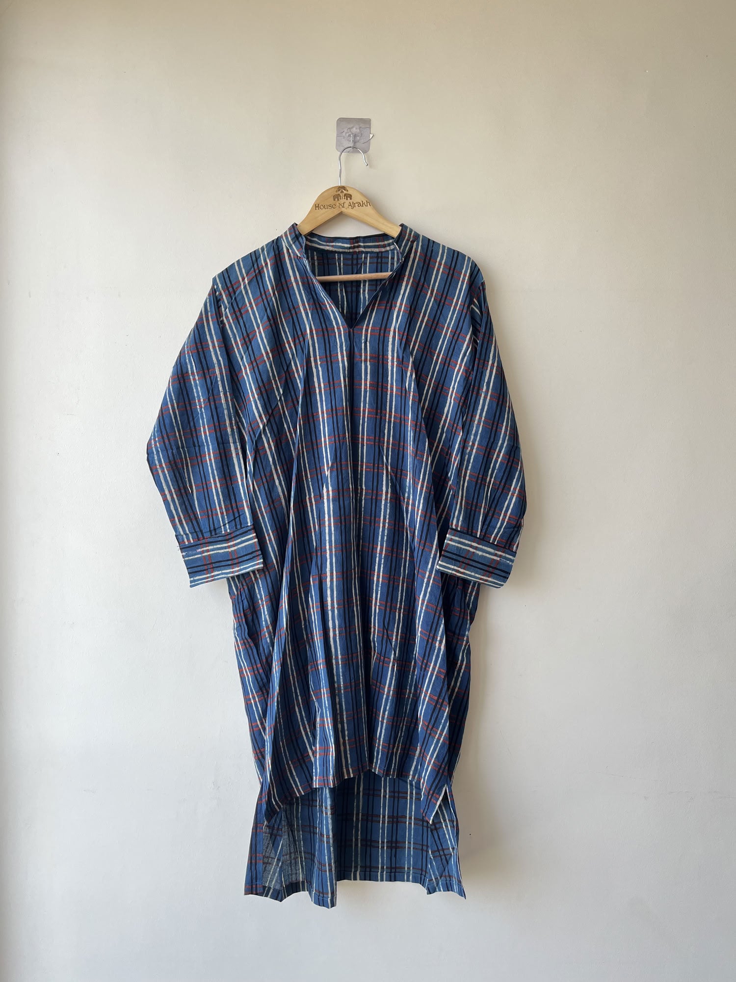 Blue Ajrakh Hand Block Printed Cotton Kurtis | Natural Dyes
