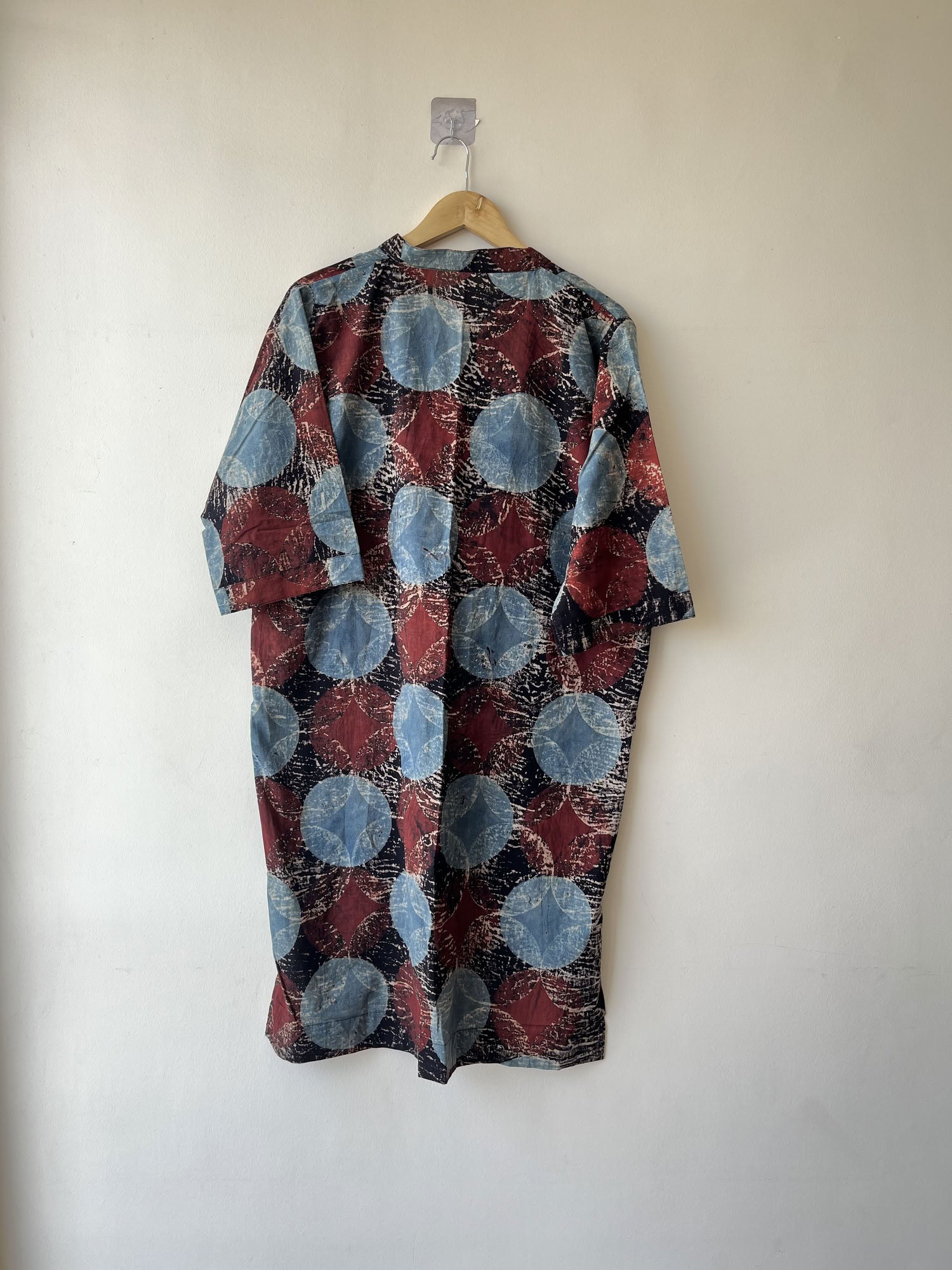 Red Black Ajrakh Hand Block Printed Cotton Kurtis | Natural Dyes
