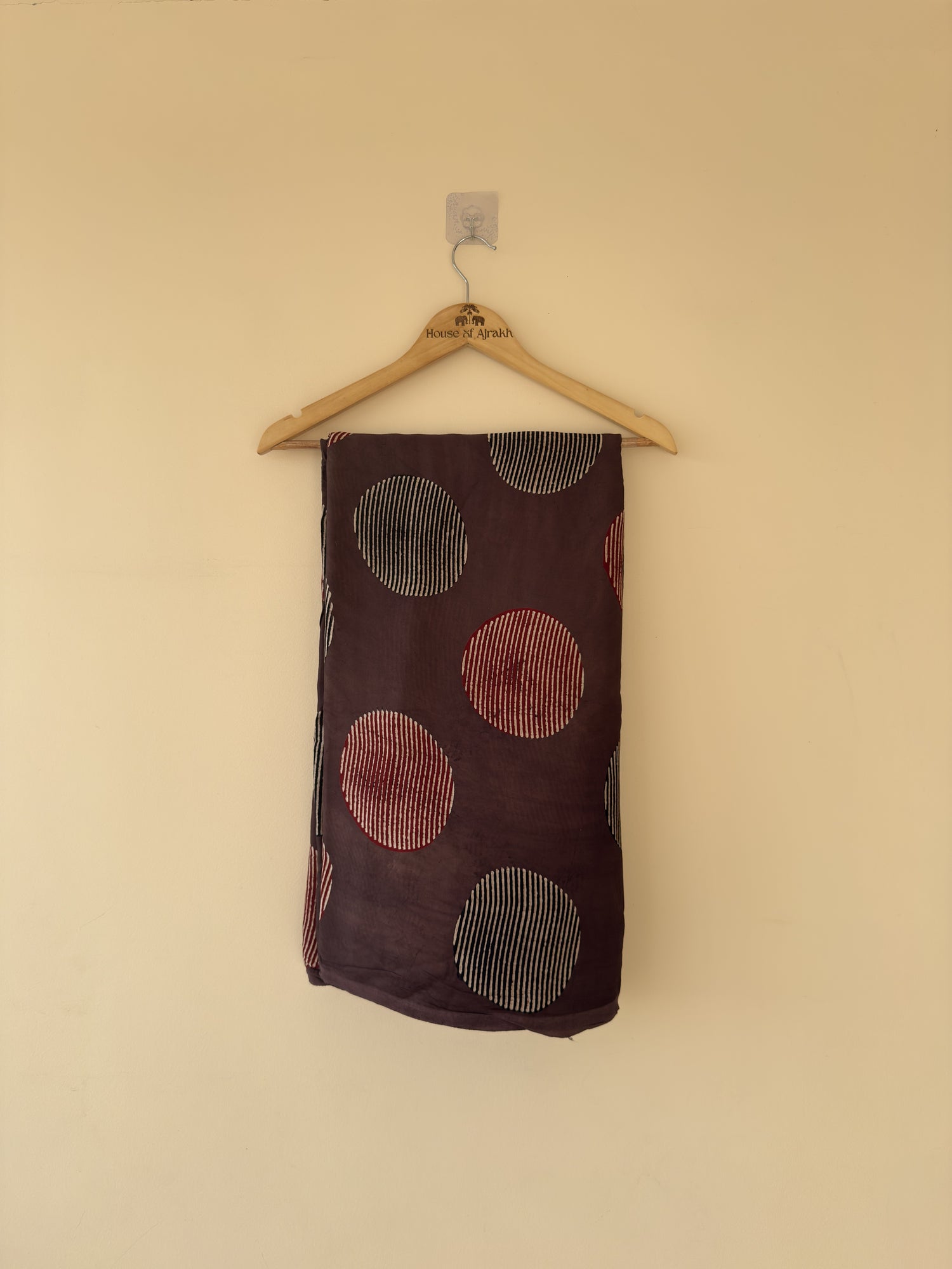 Multicolor Ajrakh Hand Block Print Modal Silk Fabric | Natural Dyes