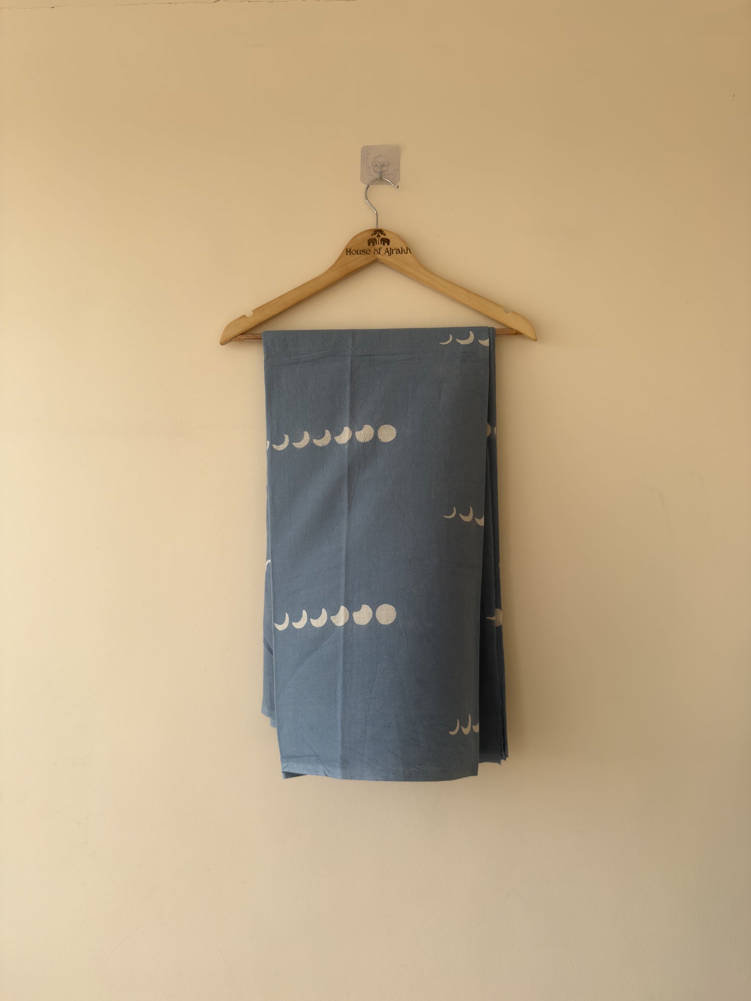 Blue Ajrakh Hand Block Print Cotton Fabric | Natural Dyes