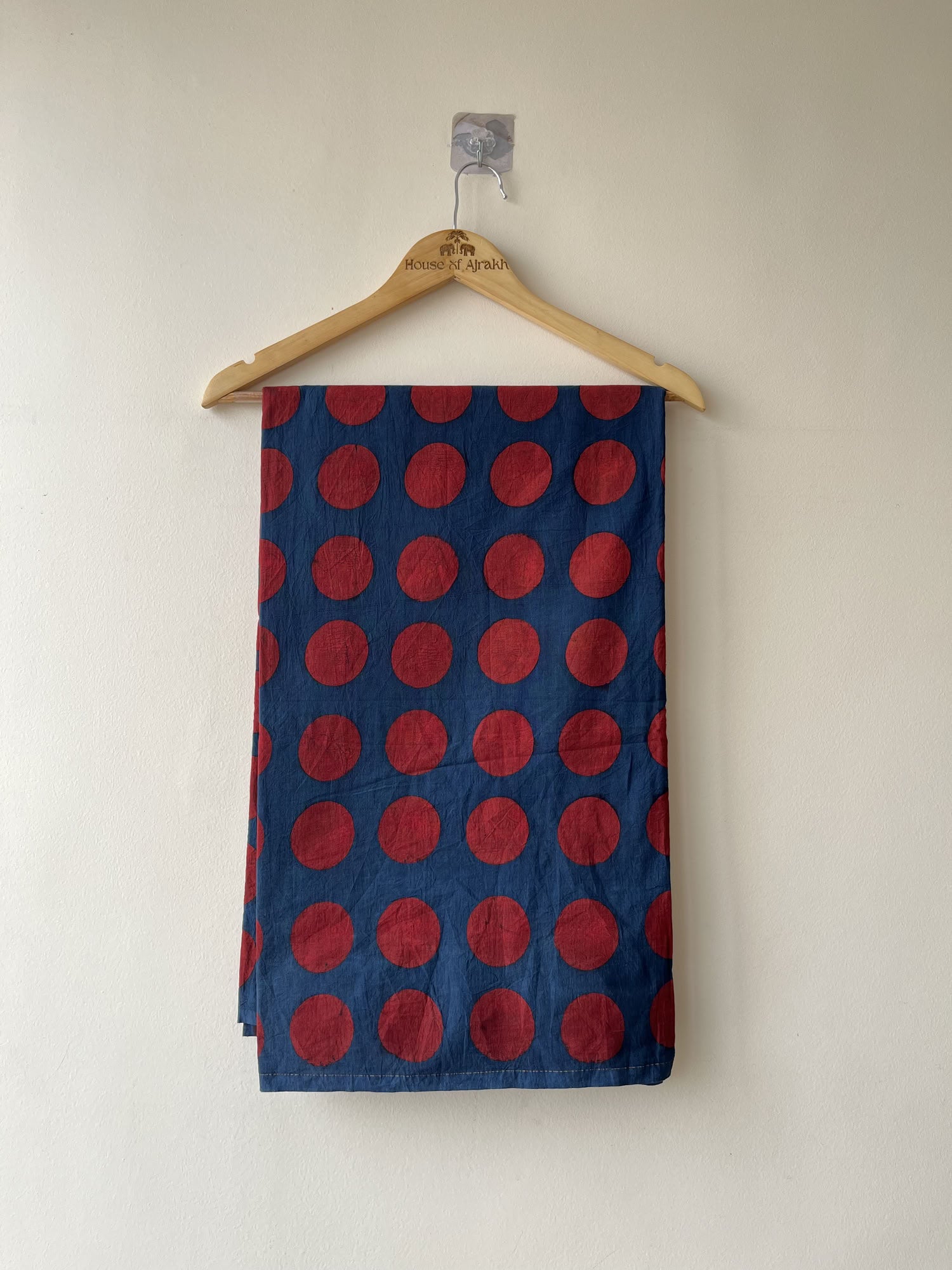 Red Ajrakh Hand Block Print Cotton Fabric | Natural Dyes