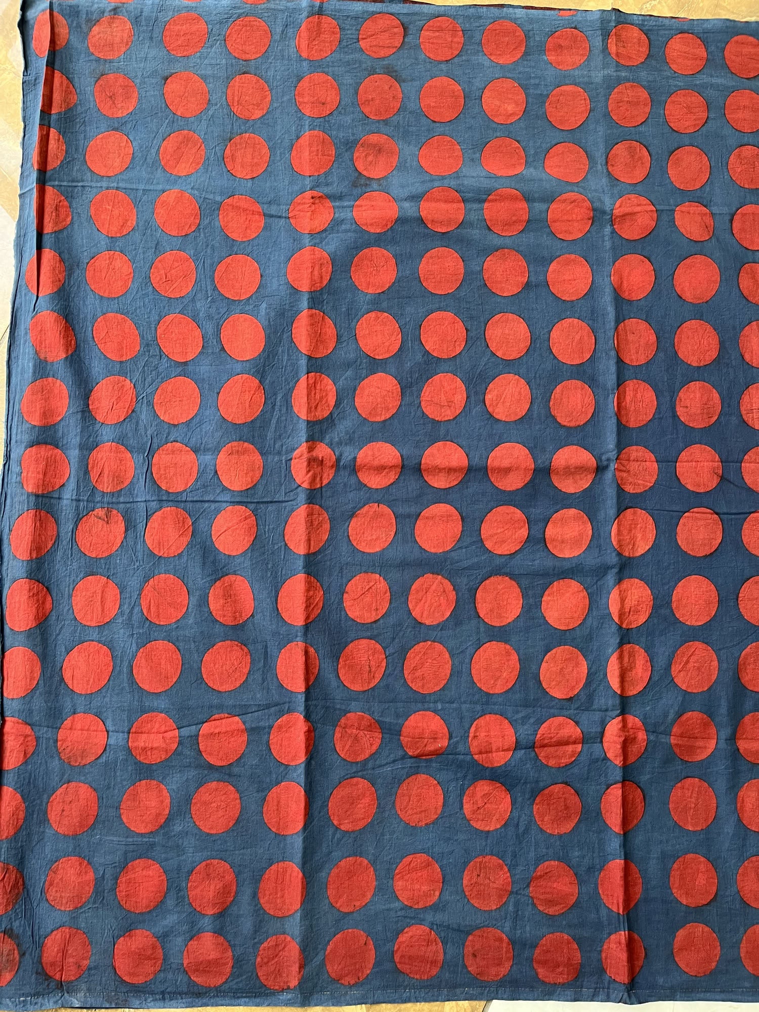 Red Ajrakh Hand Block Print Cotton Fabric | Natural Dyes
