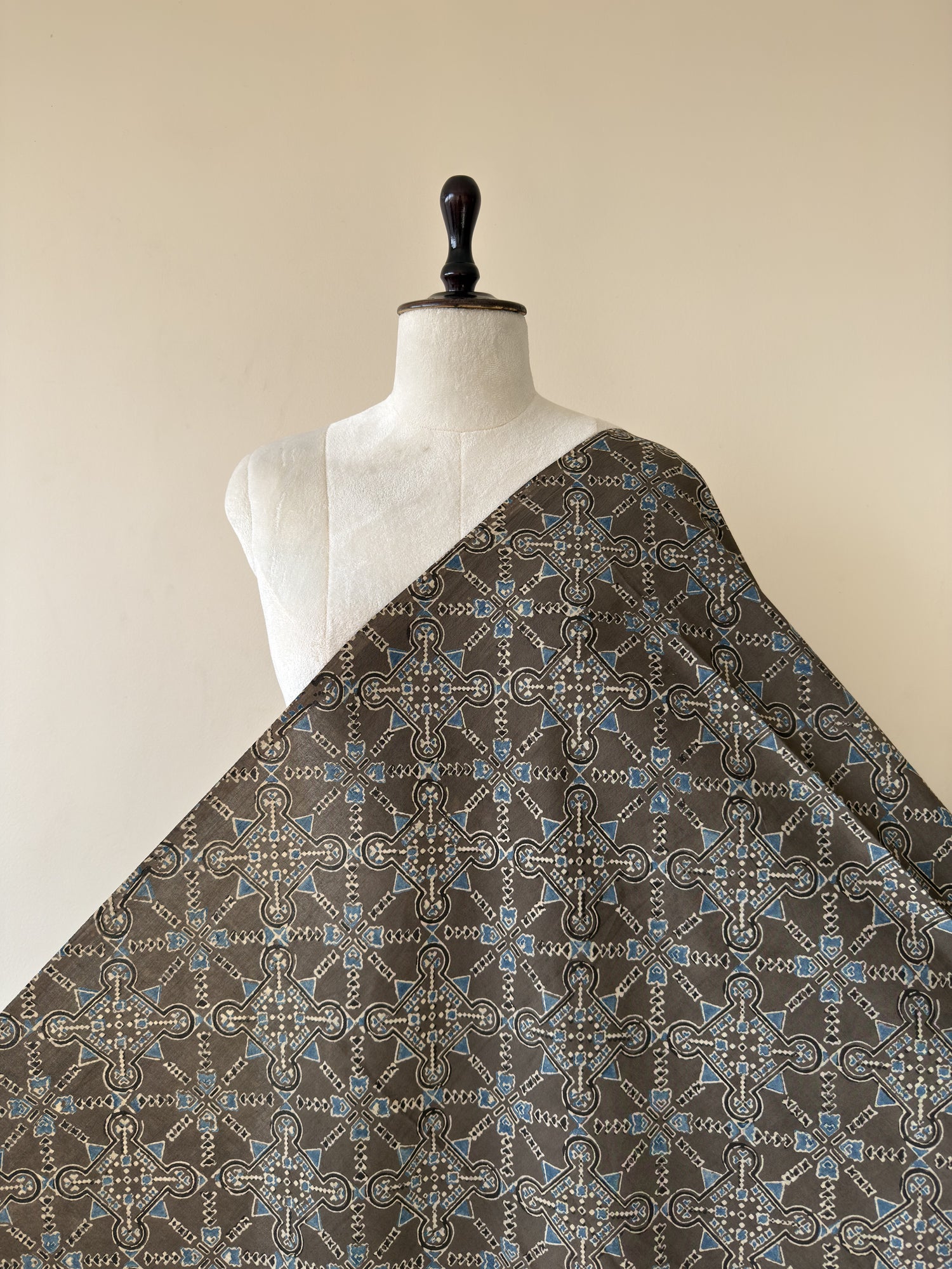 Ajrakh Hand Block Print Cotton Fabric | Natural Dyes