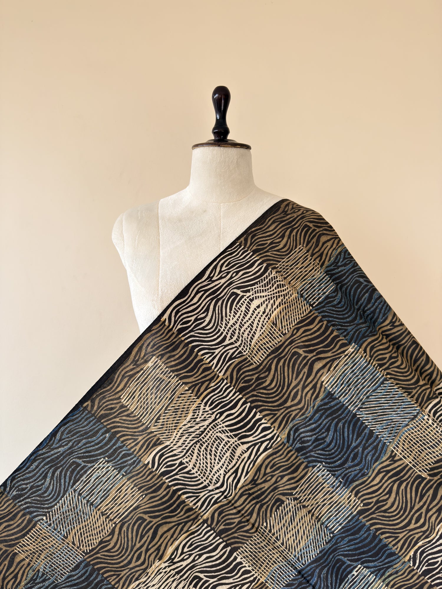 Multicolor Ajrakh Hand Block Print Cotton Fabric | Natural Dyes