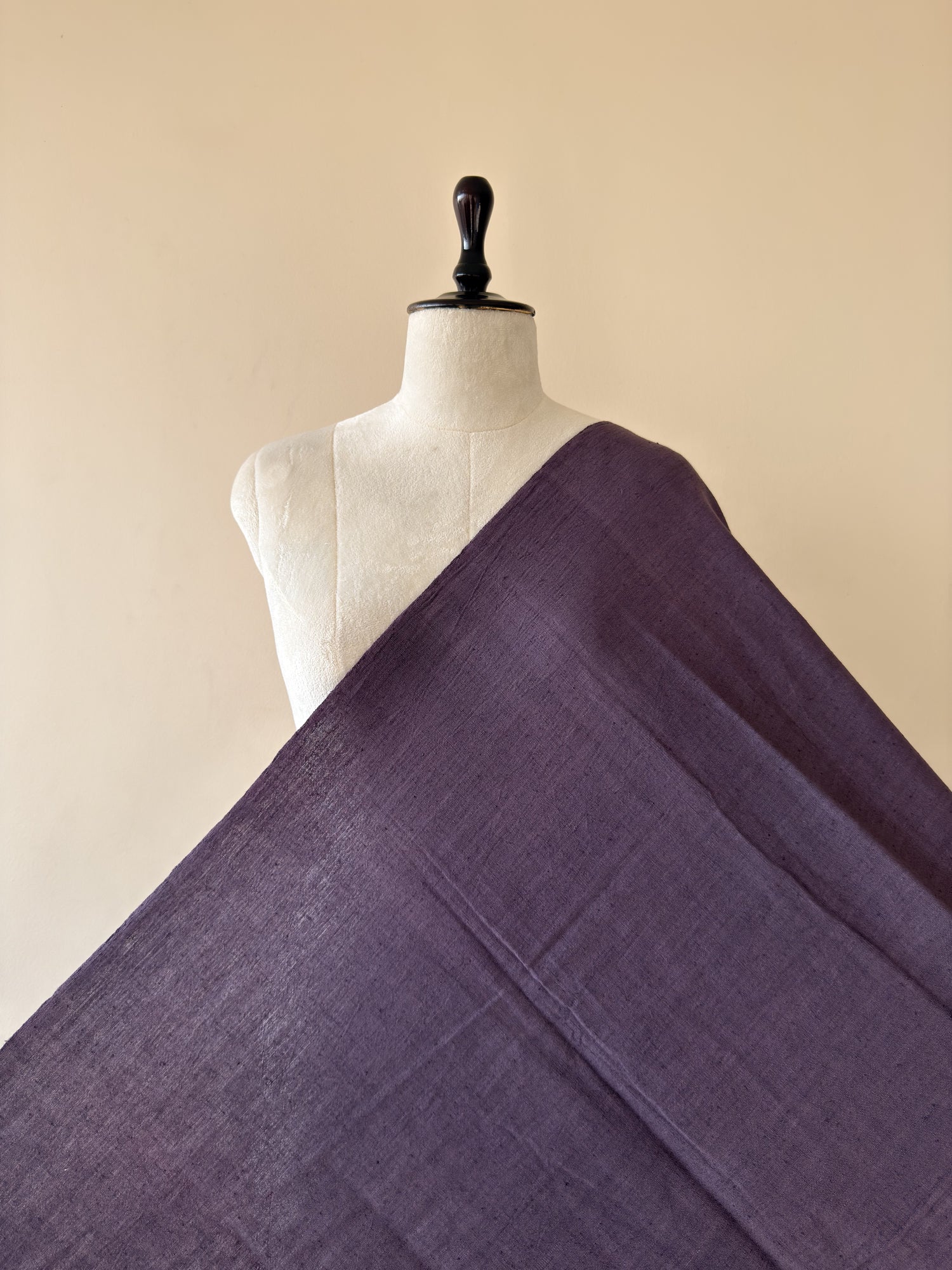 Purple Handwoven Organic Kala Cotton Fabric | Soft & Breathable