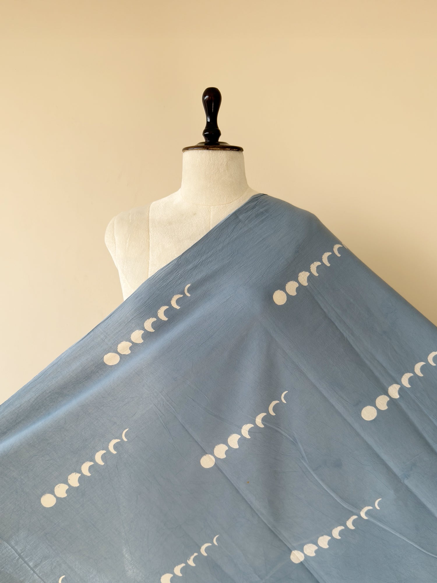 Blue Ajrakh Hand Block Print Cotton Fabric | Natural Dyes