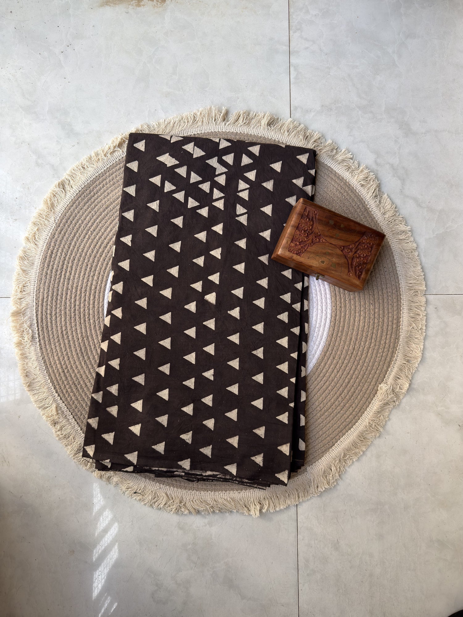 Ajrakh Hand Block Print Cotton Fabric | Natural Dyes