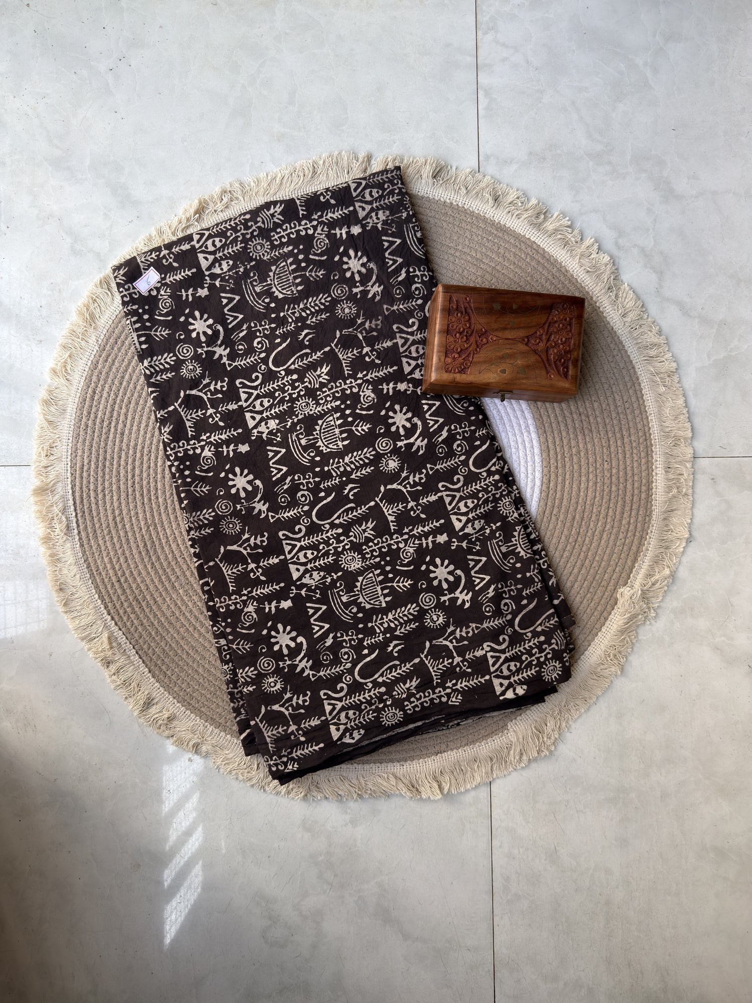 Ajrakh Hand Block Print Cotton Fabric | Natural Dyes