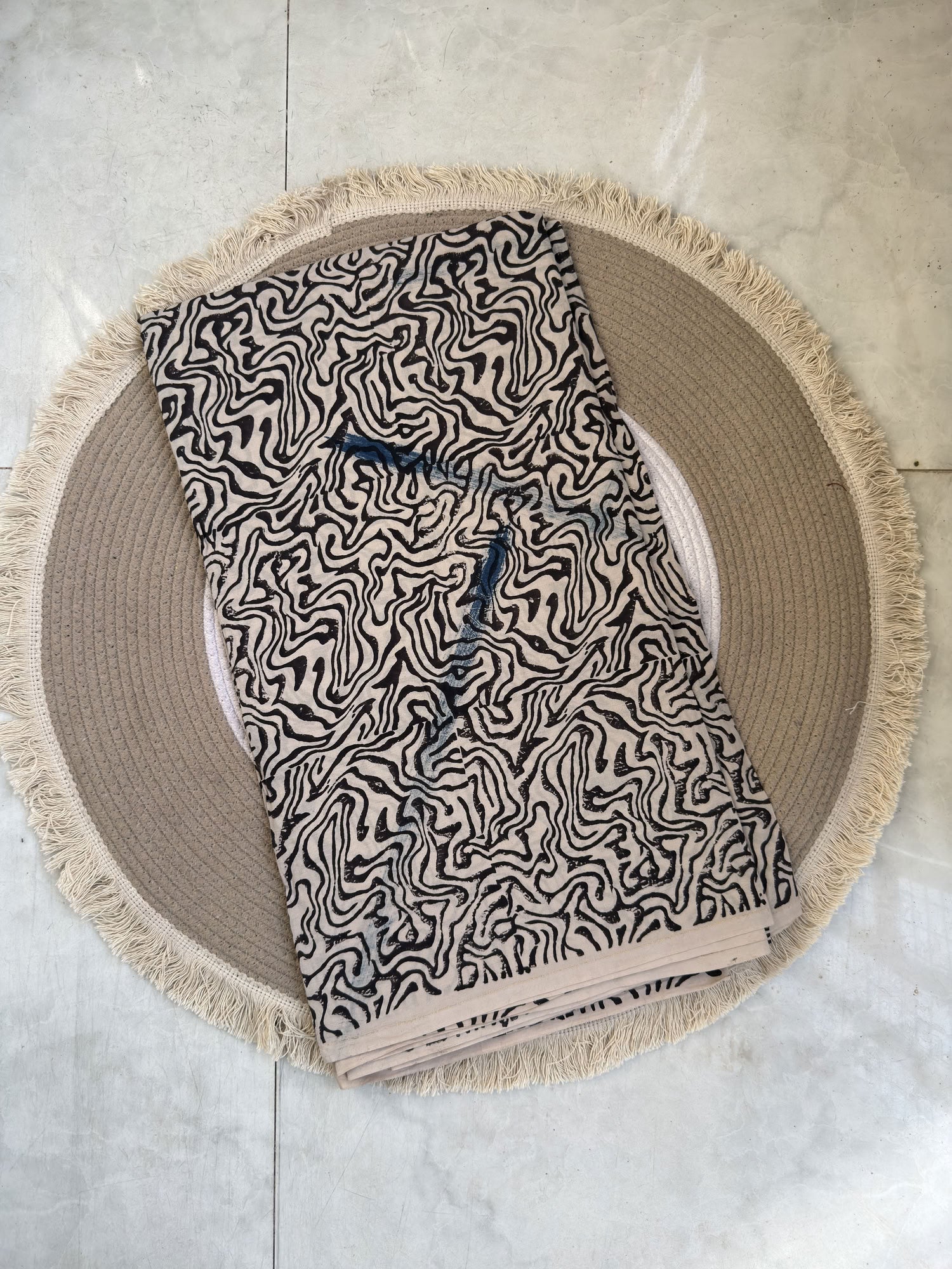 Ajrakh Hand Block Printed Cotton Fabric | Natural Dyes