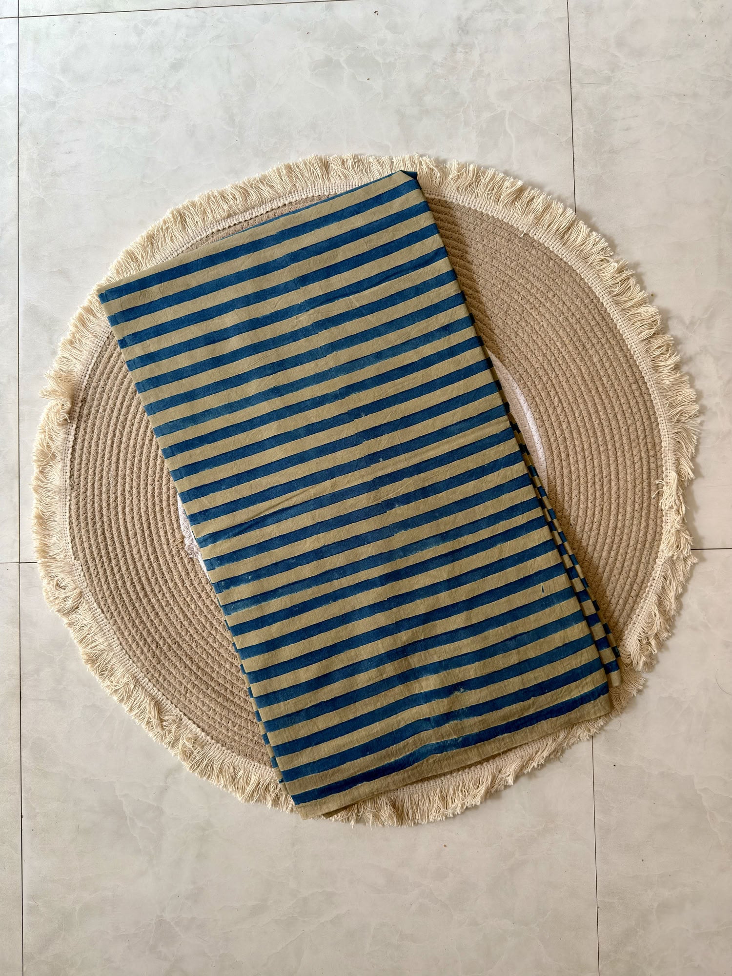Ajrakh Hand Block Printed Cotton Fabric | Natural Dyes