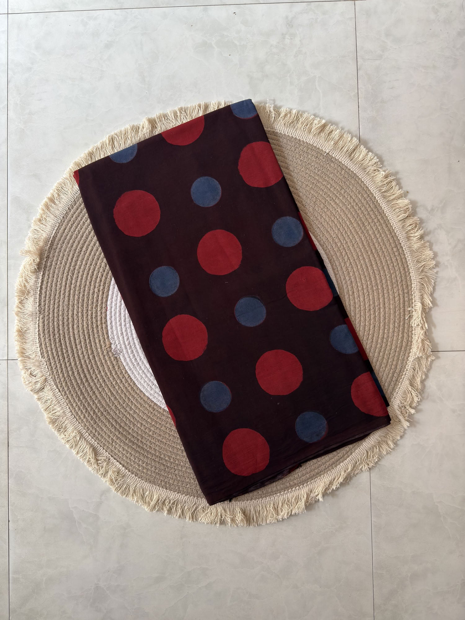 Ajrakh Hand Block Printed Cotton Fabric | Natural Dyes