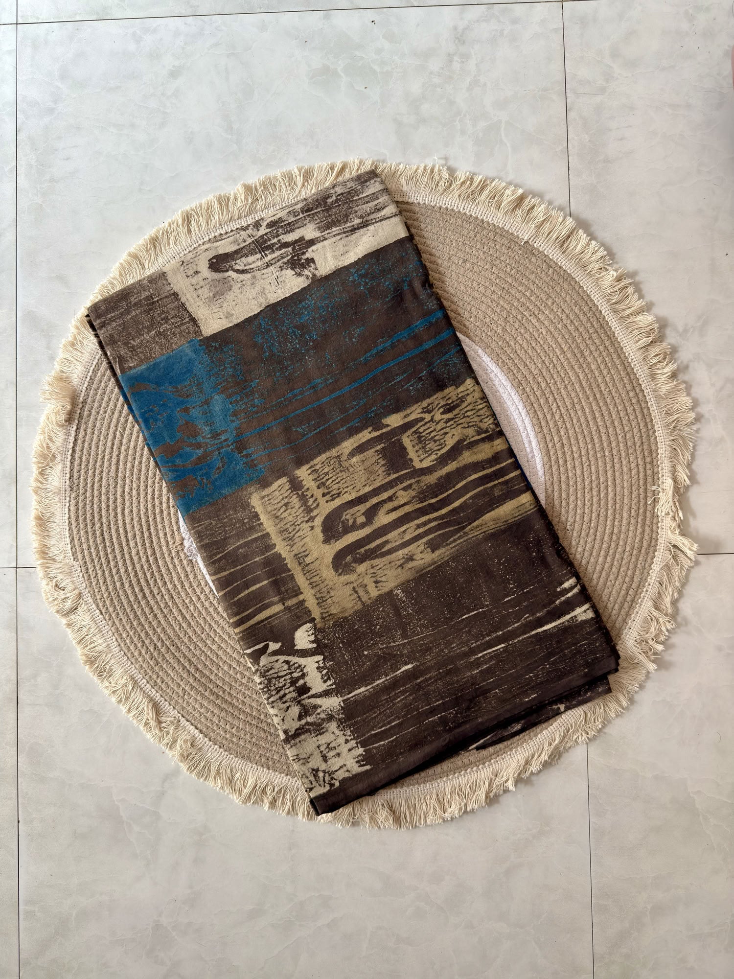 Ajrakh Hand Block Printed Cotton Fabric | Natural Dyes