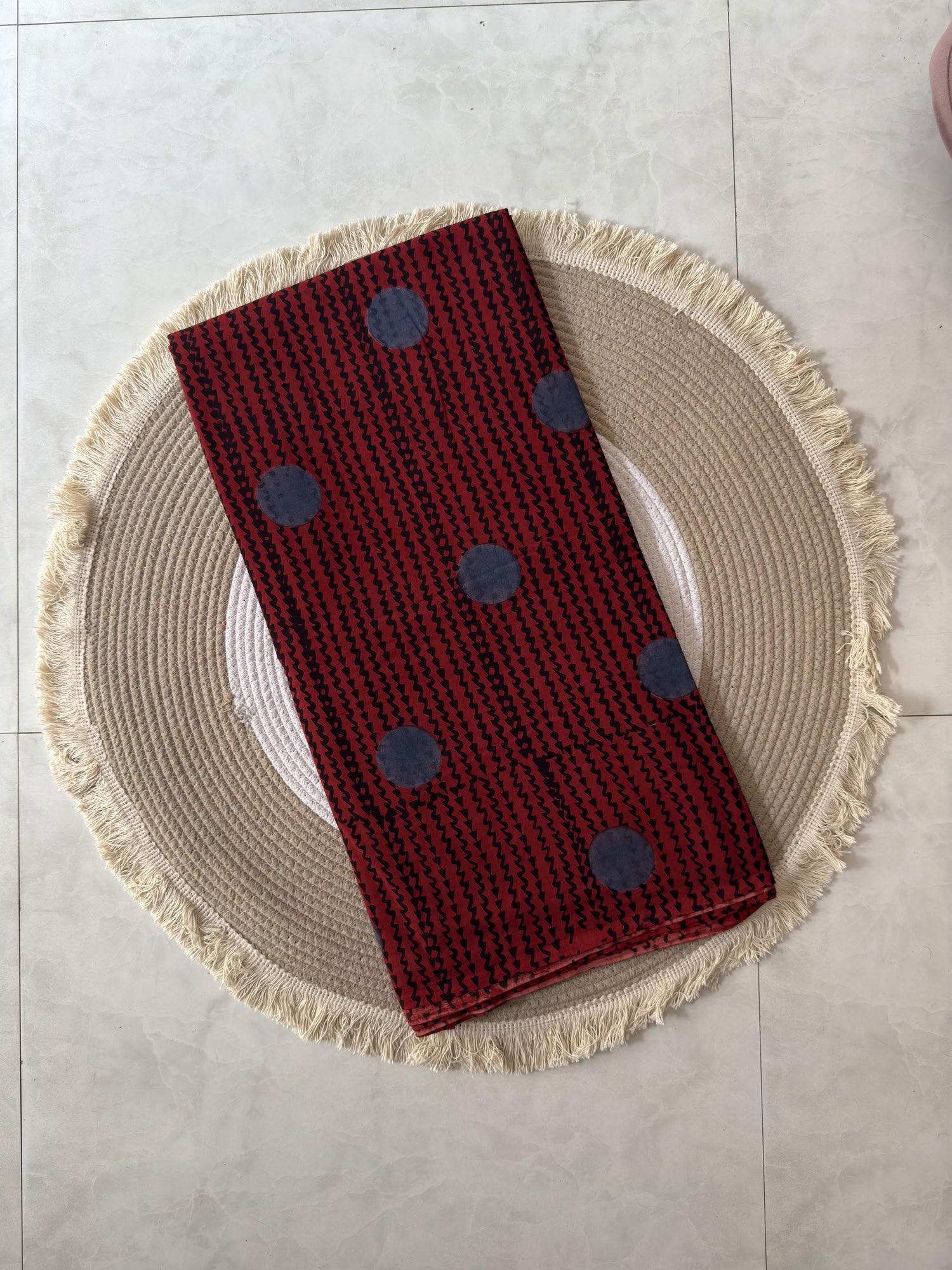 Ajrakh Hand Block Printed Cotton Fabric | Natural Dyes