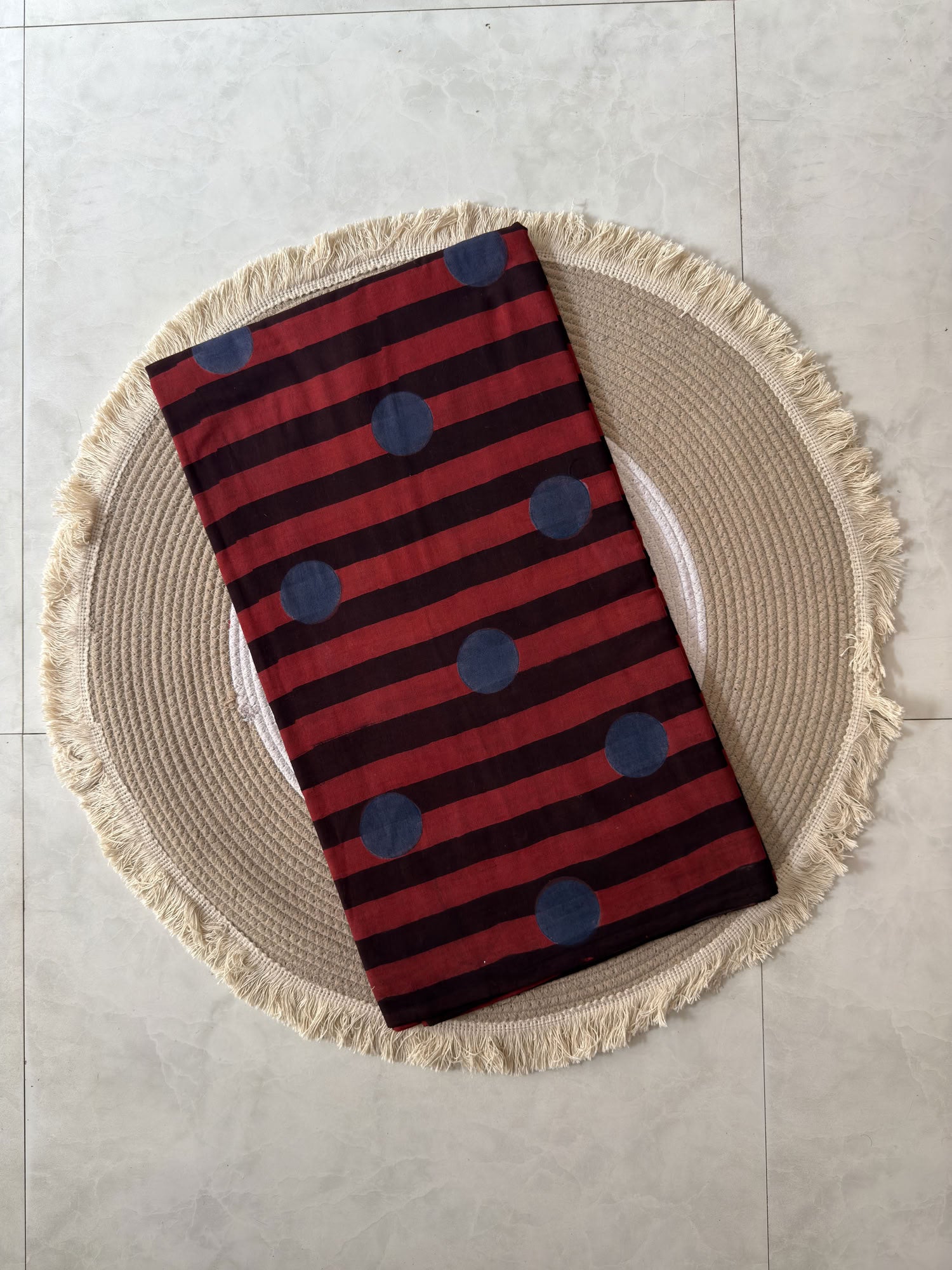 Ajrakh Hand Block Printed Cotton Fabric | Natural Dyes