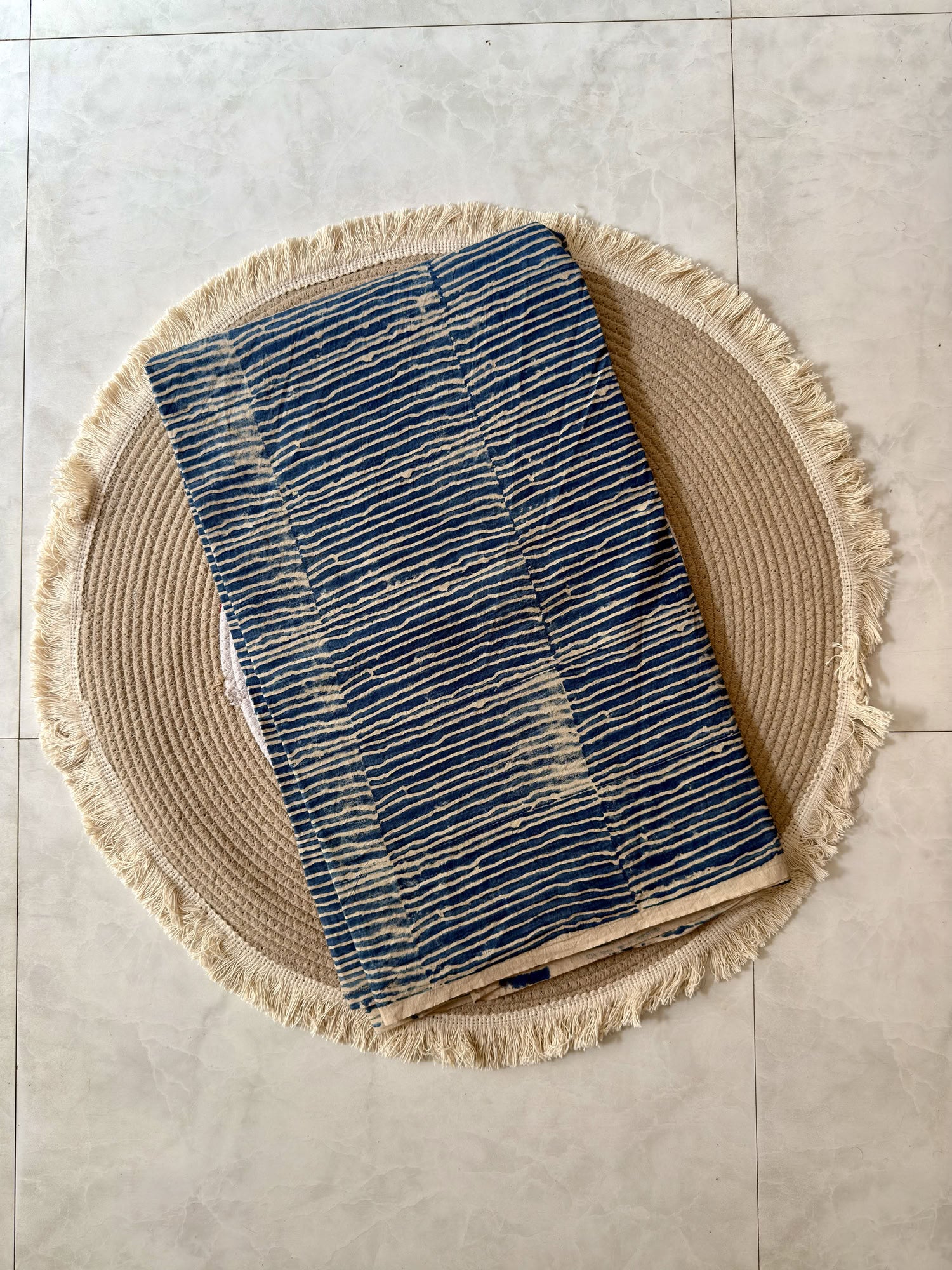 Ajrakh Hand Block Printed Cotton Fabric | Natural Dyes