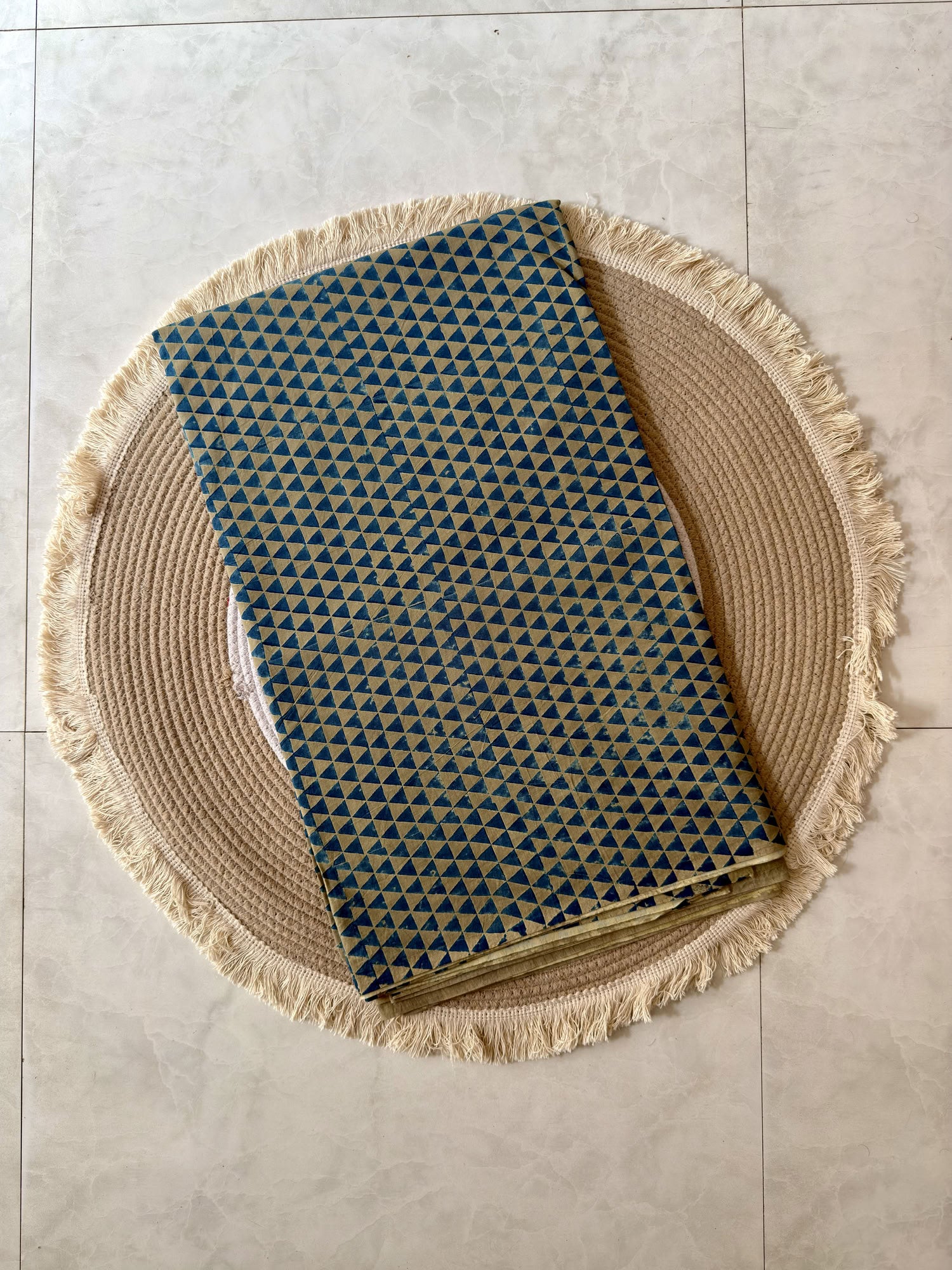 Ajrakh Hand Block Printed Cotton Fabric | Natural Dyes