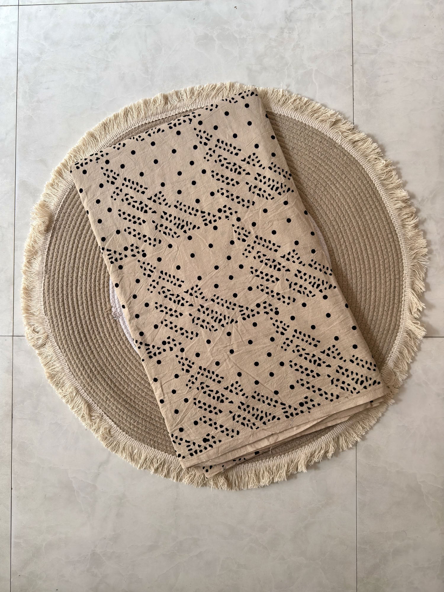 Ajrakh Hand Block Printed Cotton Fabric | Natural Dyes