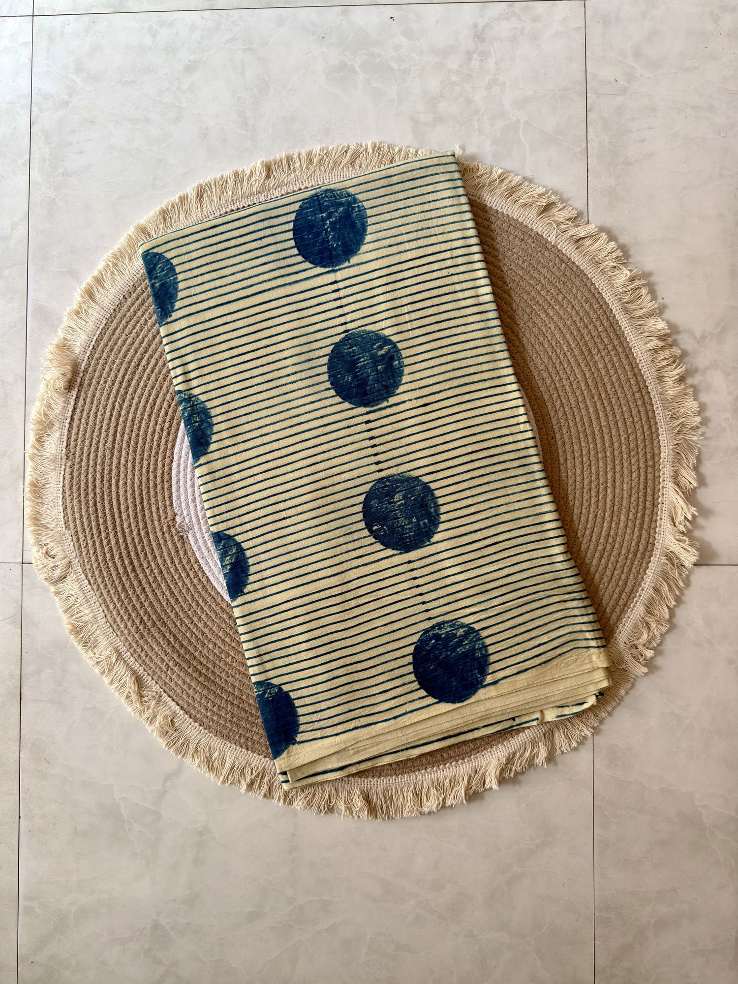 Ajrakh Hand Block Printed Cotton Fabric | Natural Dyes