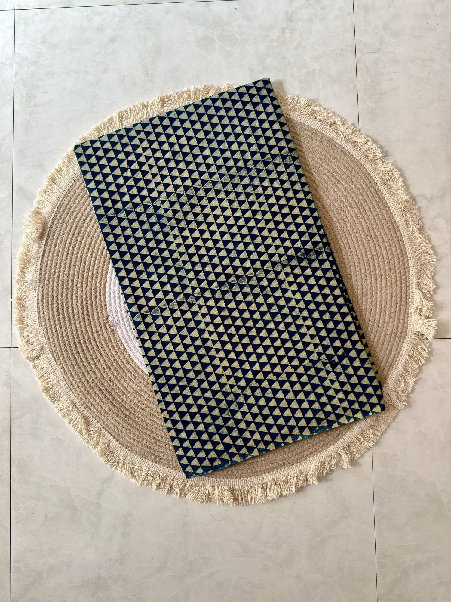 Ajrakh Hand Block Printed Cotton Fabric | Natural Dyes
