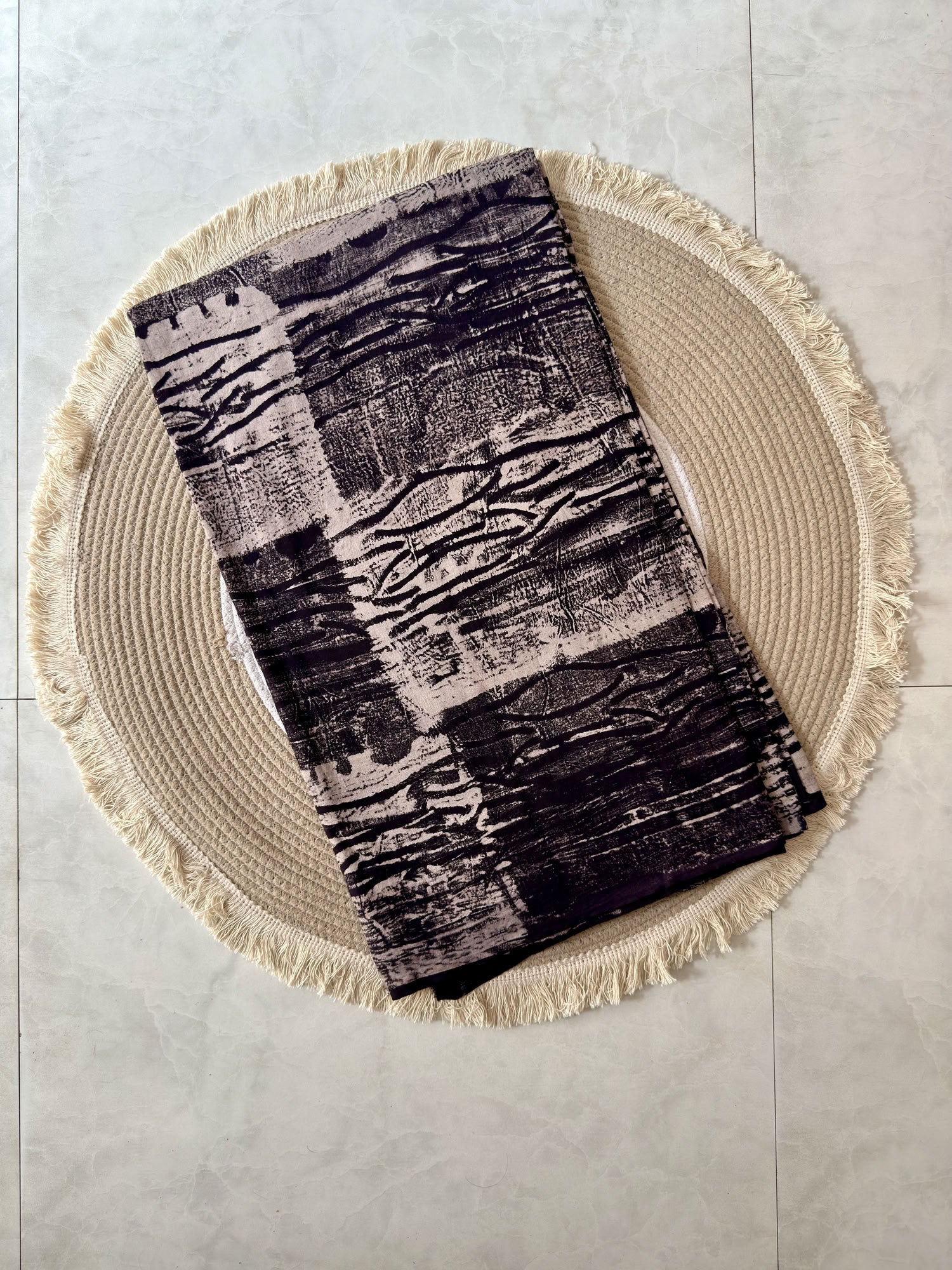 Ajrakh Hand Block Printed Cotton Fabric | Natural Dyes