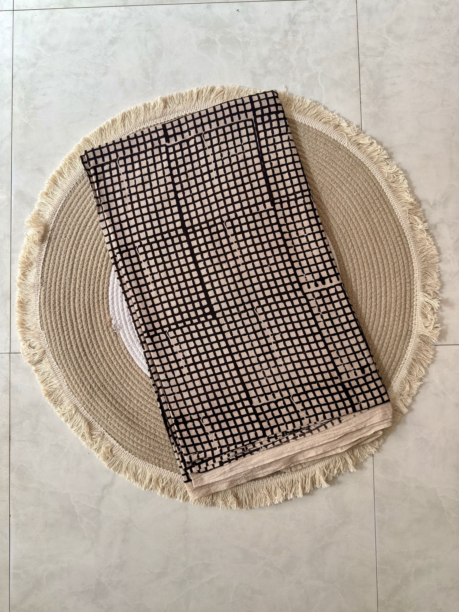 Ajrakh Hand Block Printed Cotton Fabric | Natural Dyes