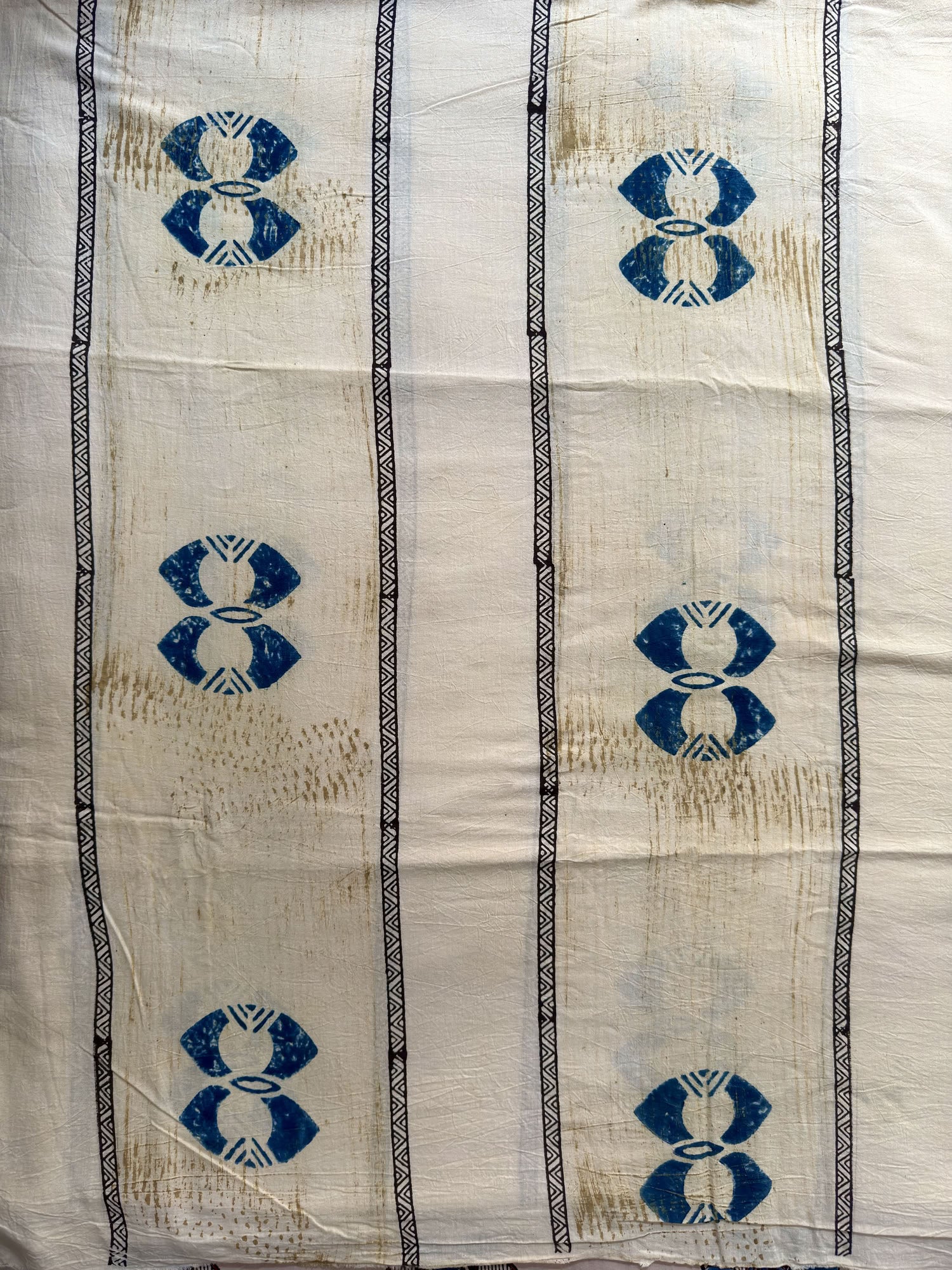 Ajrakh Hand Block Printed Cotton Fabric | Natural Dyes
