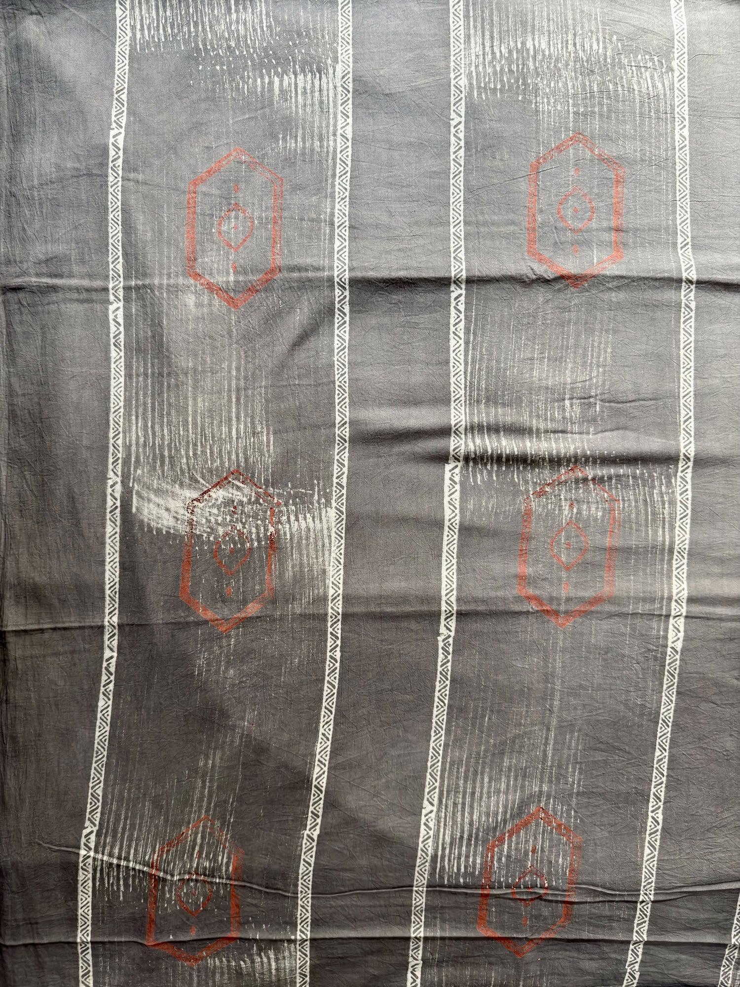 Ajrakh Hand Block Printed Cotton Fabric | Natural Dyes